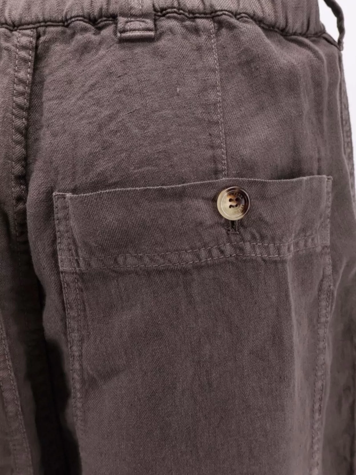 Brunello Cucinelli Drawstring Linen Relaxed Fit Trousers
