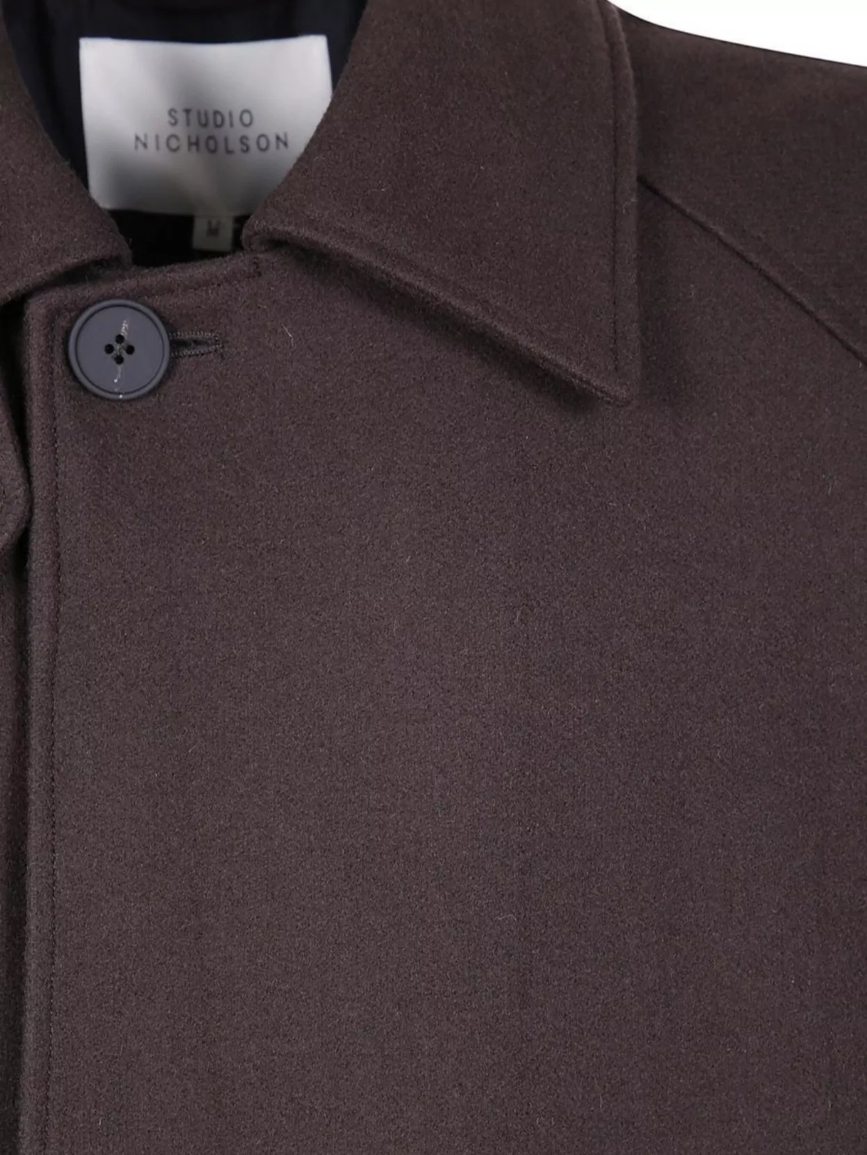 Studio Nicholson Wool Coat With Raglan Sleeves And Pockets In Brown