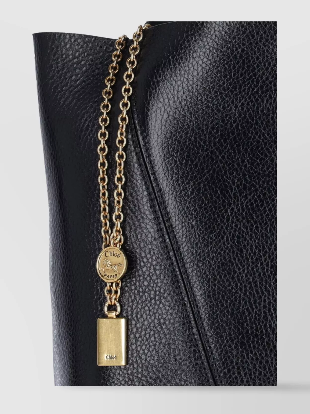 Chloé Chain Detail Textured Finish Tote Bags