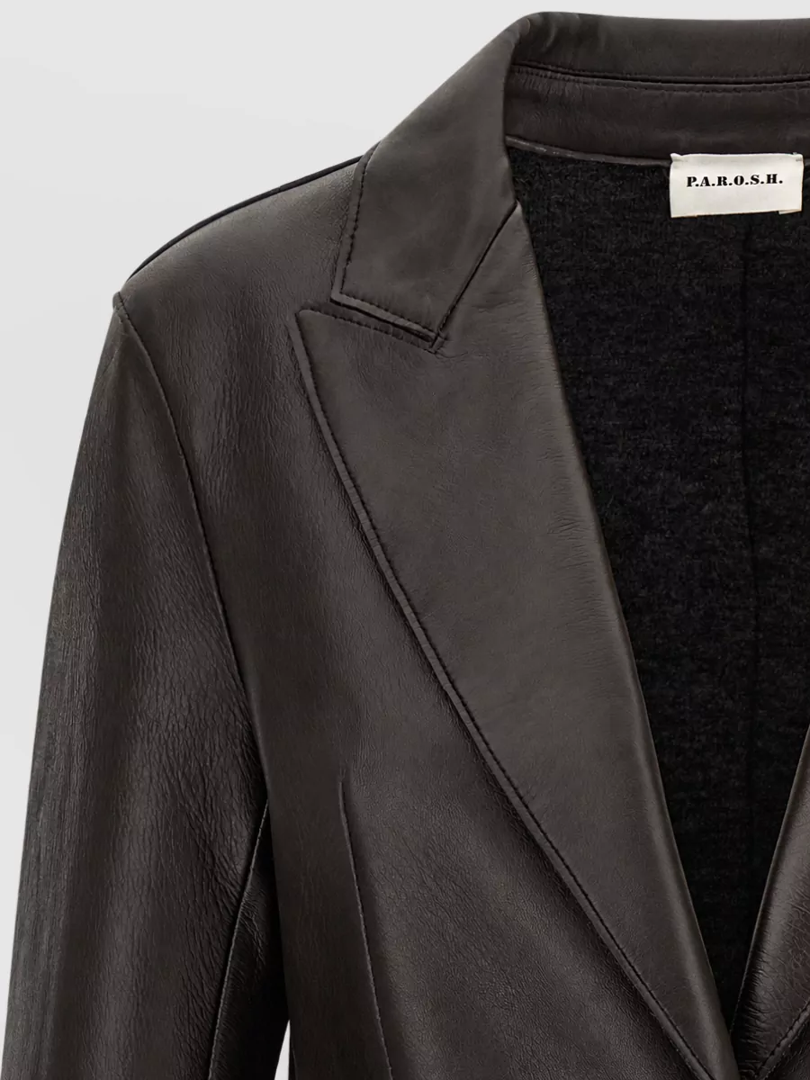 P.a.r.o.s.h. Lamb Leather Single-Breasted Blazer