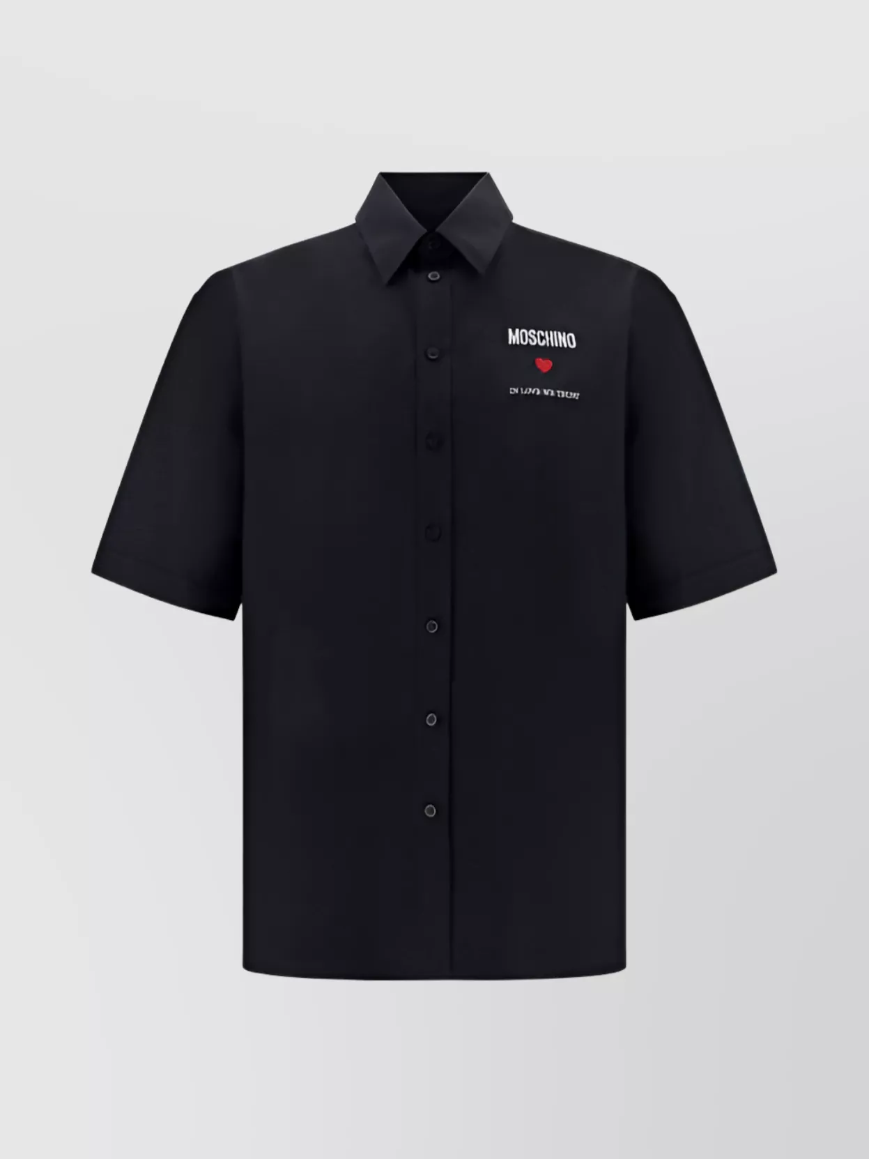 Shop Moschino Oversized Collar Short-sleeved Shirt