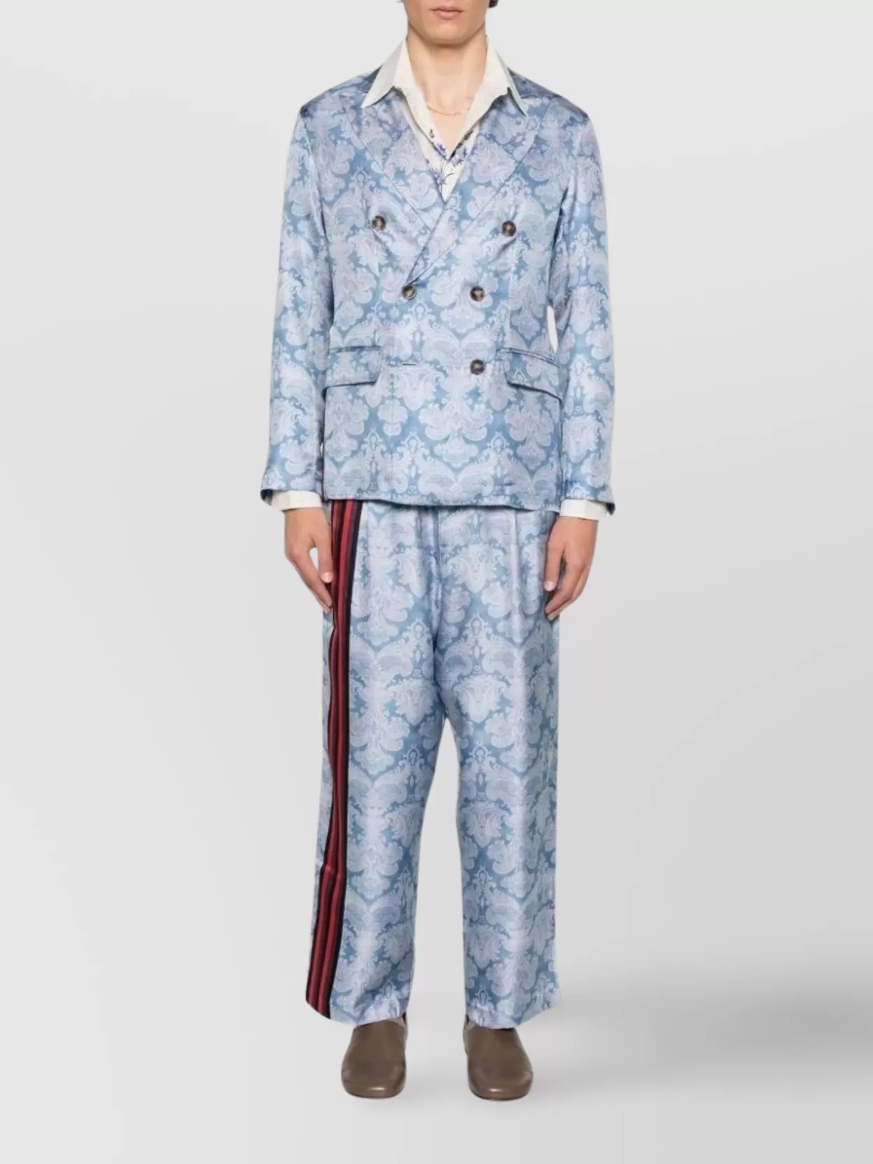 Pierre Louise Mascia Tailored Trousers With Side Stripe Detail In White