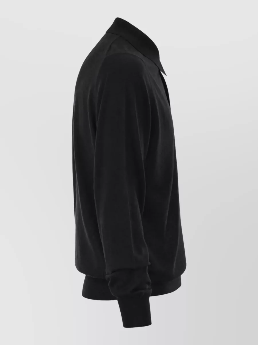 Kiton Wool Long-Sleeve Polo Shirt