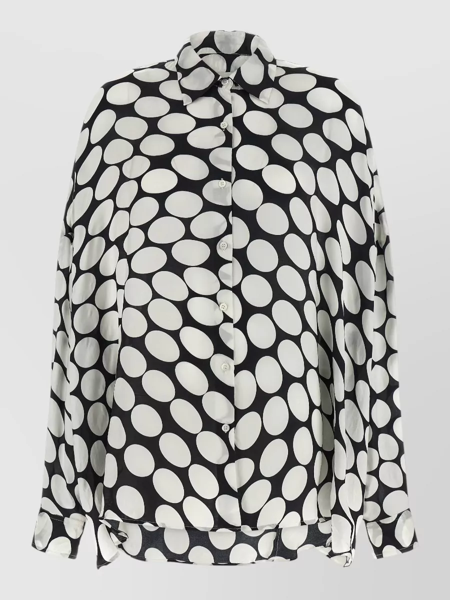 Dries Van Noten Viscose oversized polka-dot long-sleeve shirt
