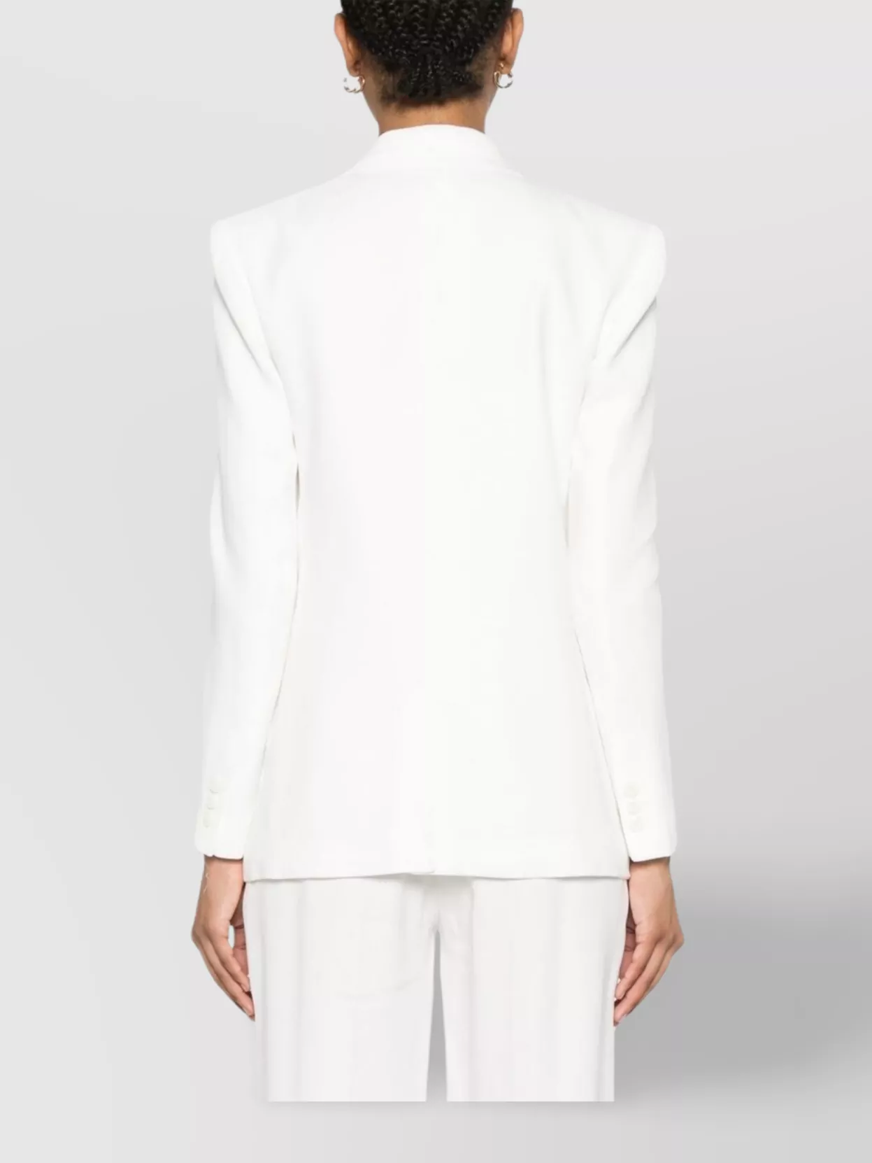 Elisabetta Franchi Linen Blend Double-breasted Jacket