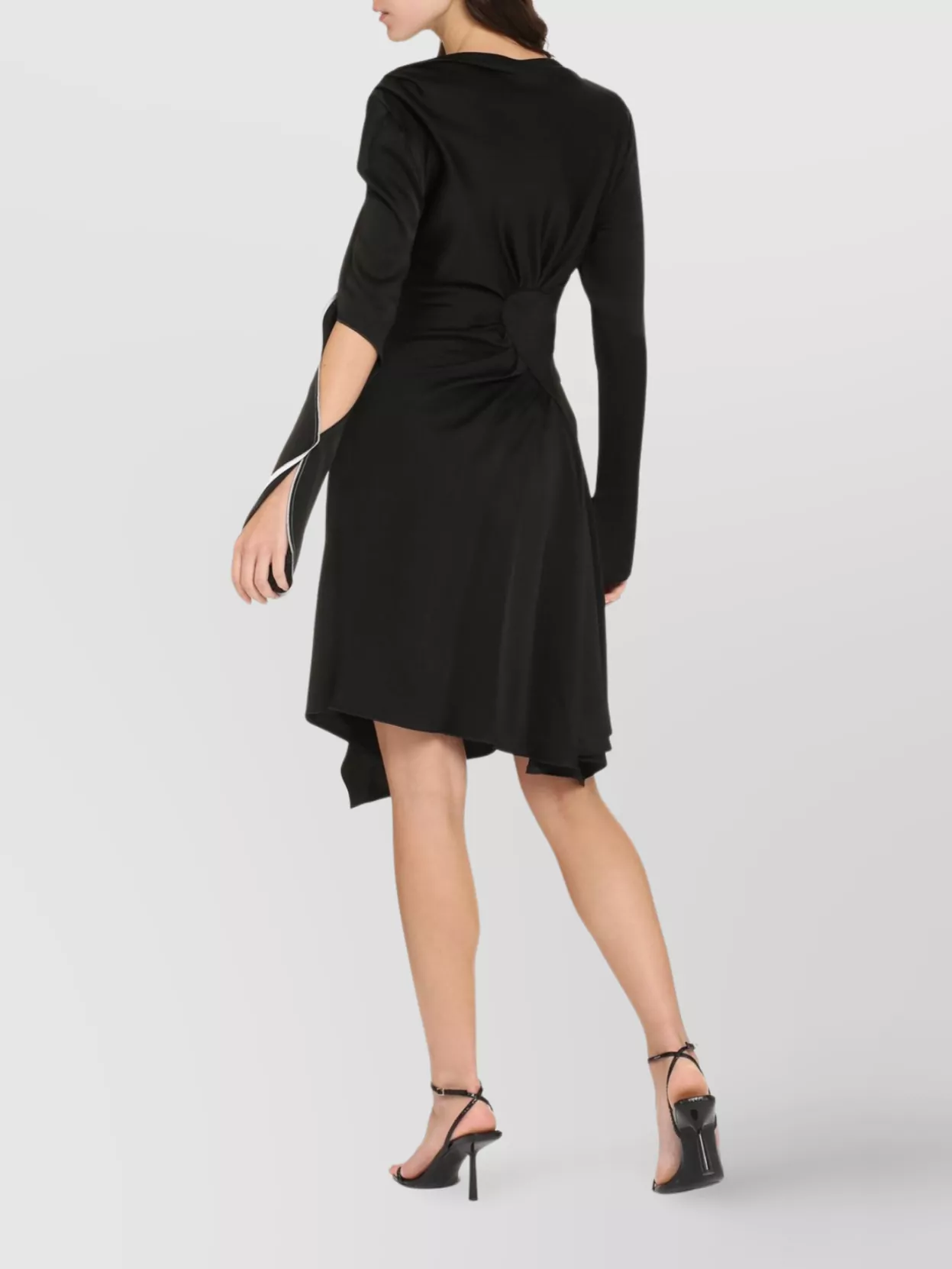 Victoria Beckham Two-tone Draped Crepe-satin Dress