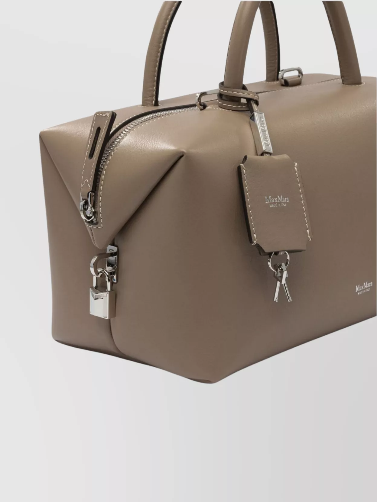Max Mara Structured Handbag With Detachable Strap And Top Handles