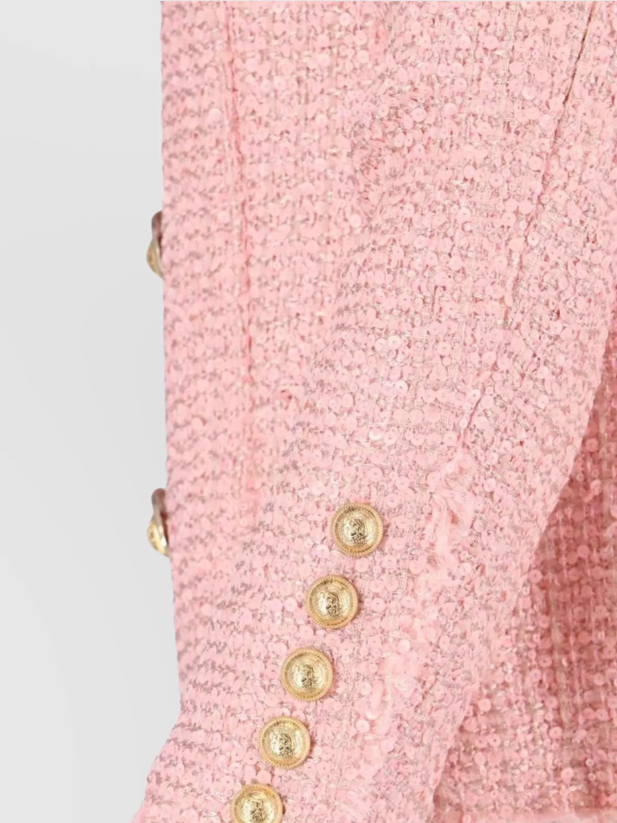 Balmain Jacket Textured Fabric Gold-Tone Buttons