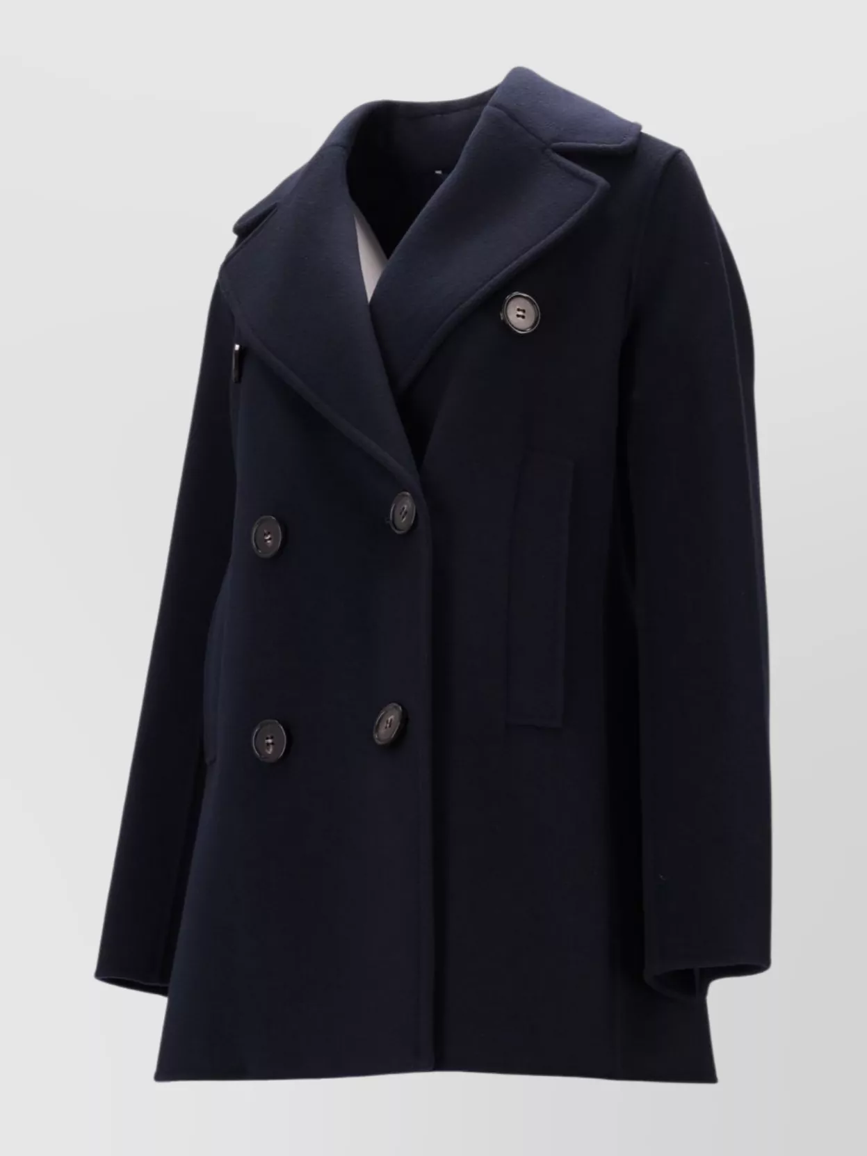 S Max Mara Double-Breasted Jacket Back Belt Detail
