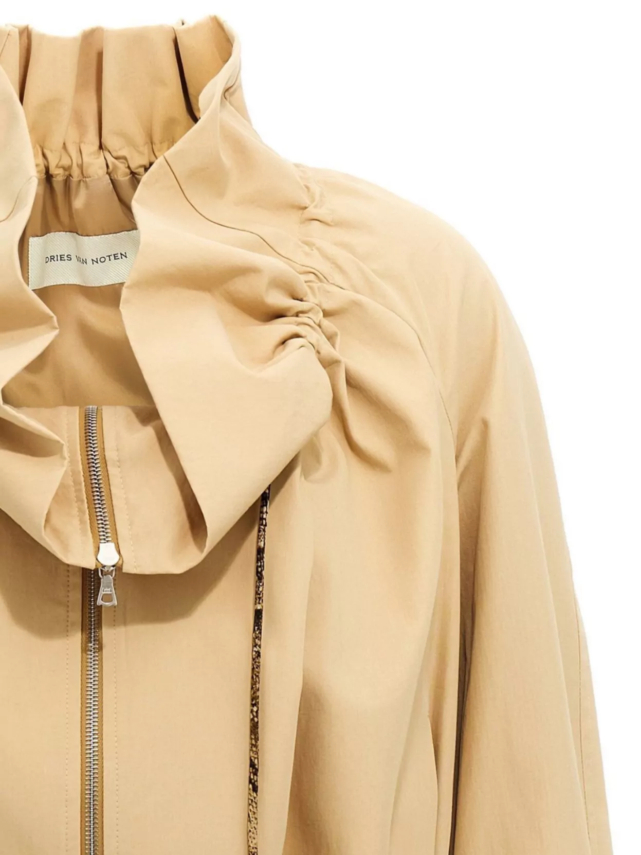 Dries Van Noten Cropped Ruffled Cotton-canvas Jacket