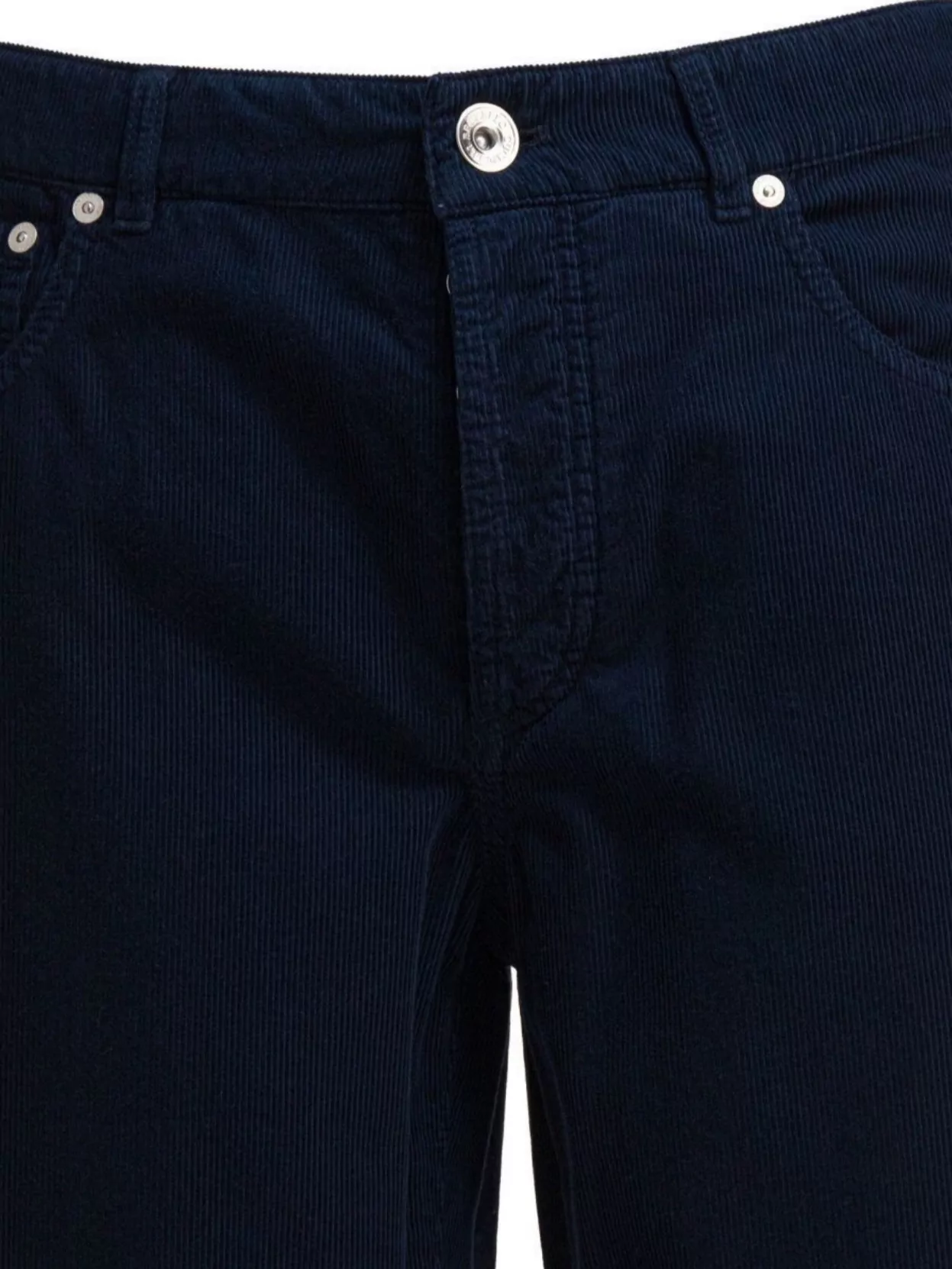 Brunello Cucinelli Corduroy Trousers With Belt Loops And Pockets In Blue