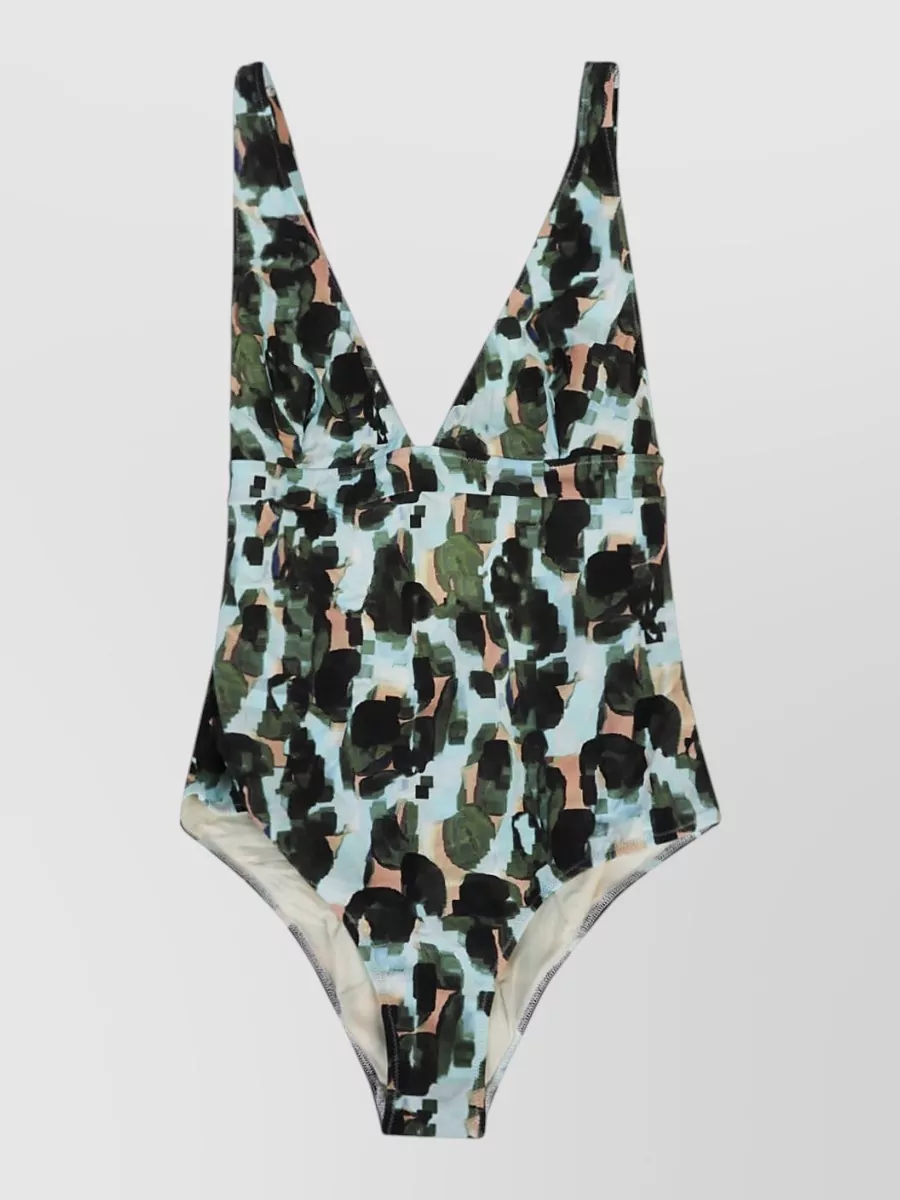 Feel Me Fab Crossy One Piece Swimsuit Deep Neckline