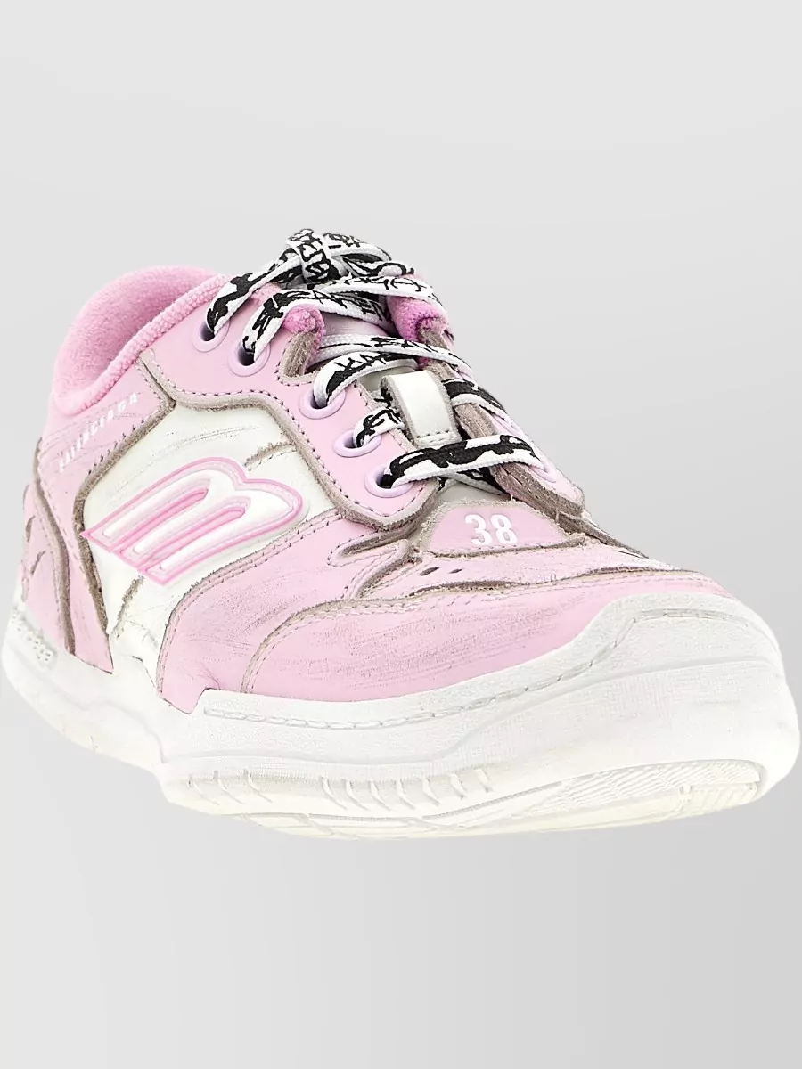 Balenciaga Leather Hamptons Lace-Up Sneakers