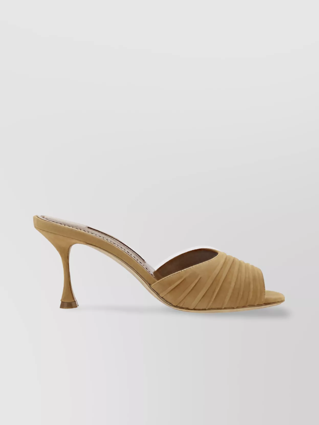 Manolo Blahnik Ruched Detail Goatskin Stiletto Sandals In Gold