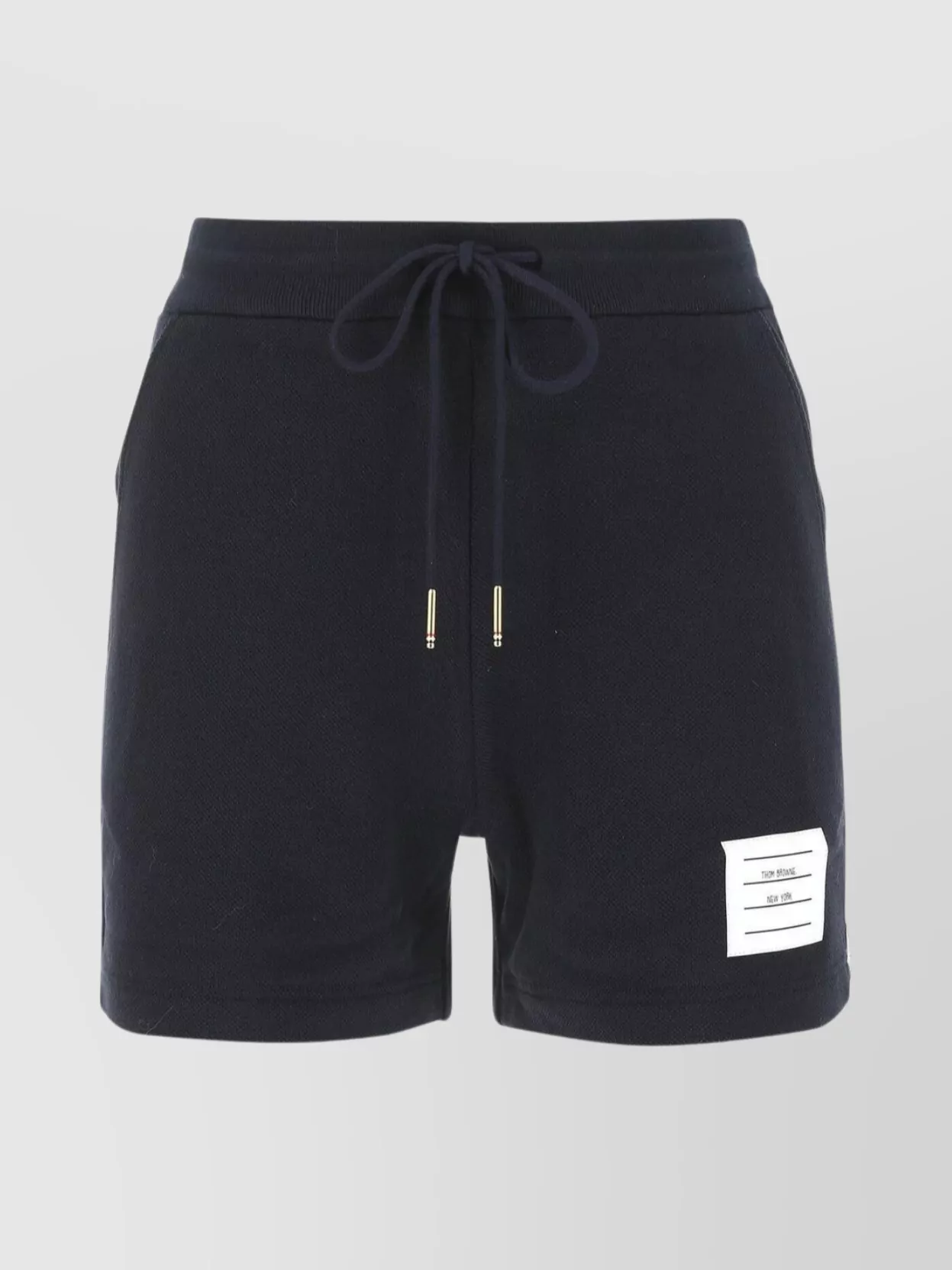 Shop Thom Browne Piquet Shorts With Elastic Waist And Contrasting Bands
