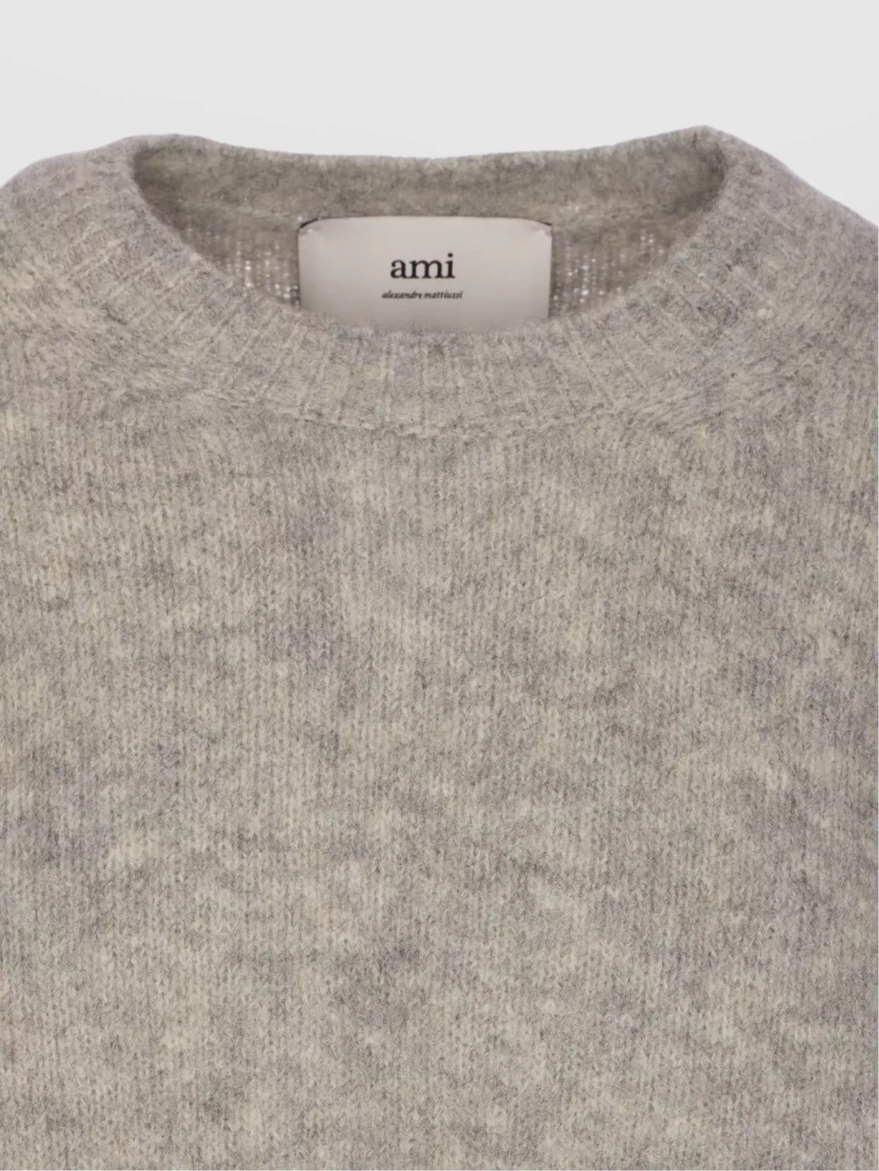 Ami Paris Crewneck Long Sleeve Ribbed Knit Sweater