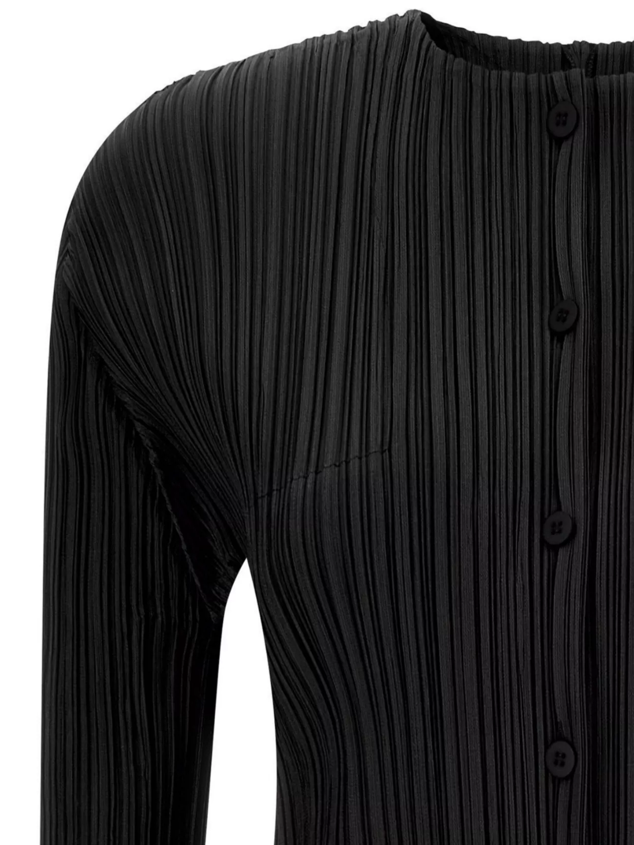 Pleats Please Issey Miyake August Knit Cardigan Crew Neck
