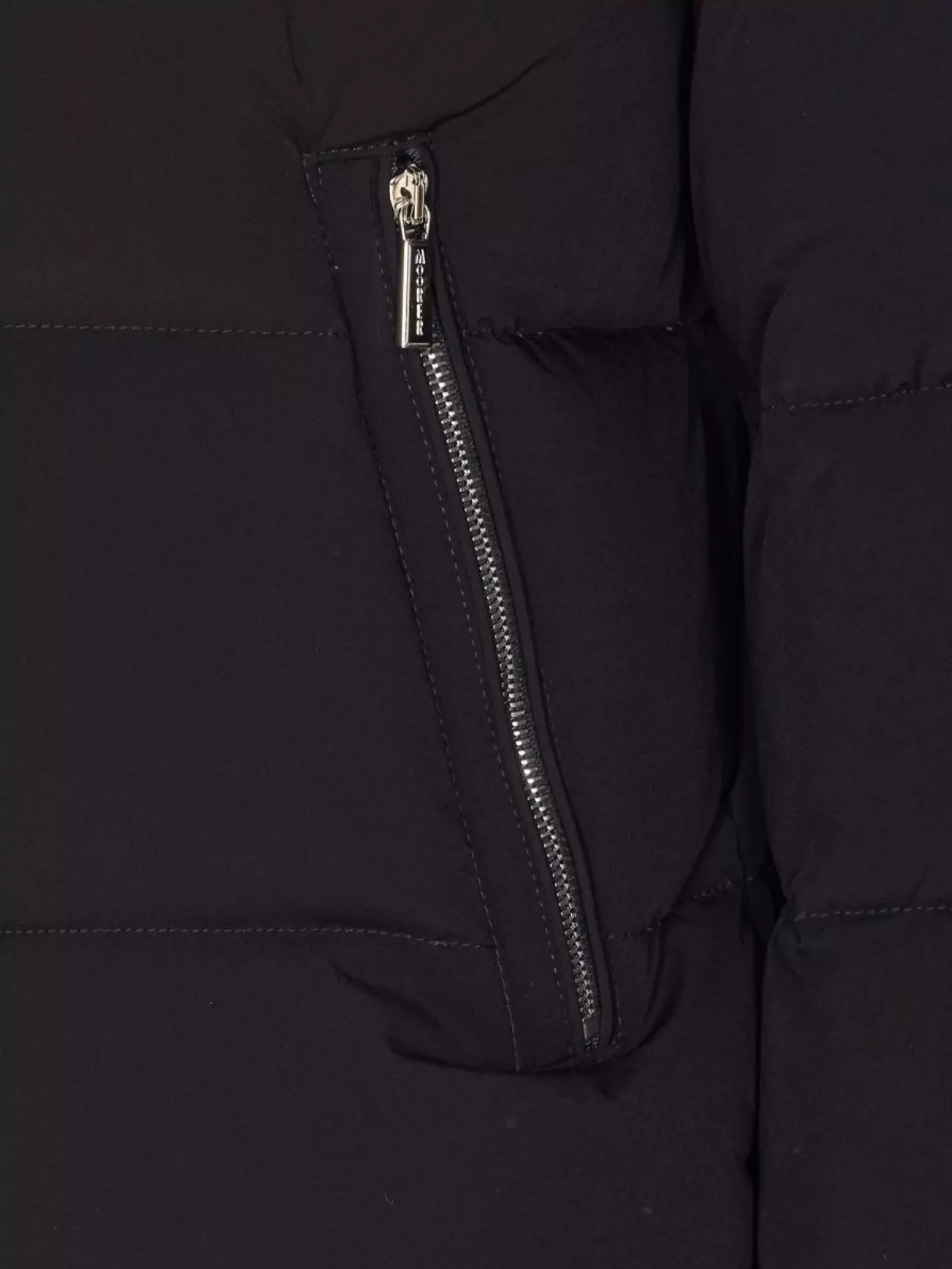 Moorer Padded Hooded Jacket Chest Pockets In Black