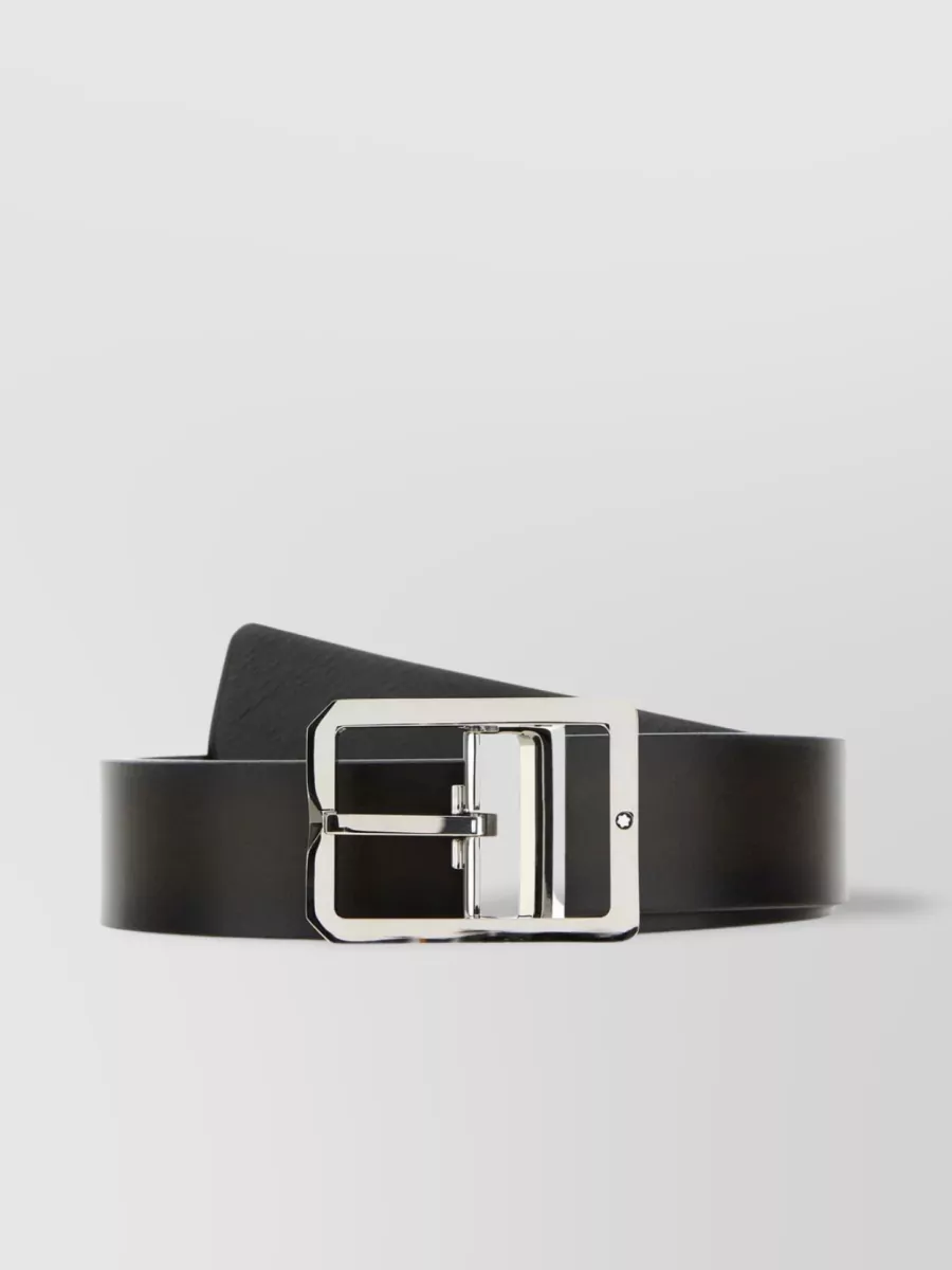 Shop Montblanc Versatile Reversible Leather Belt In Black