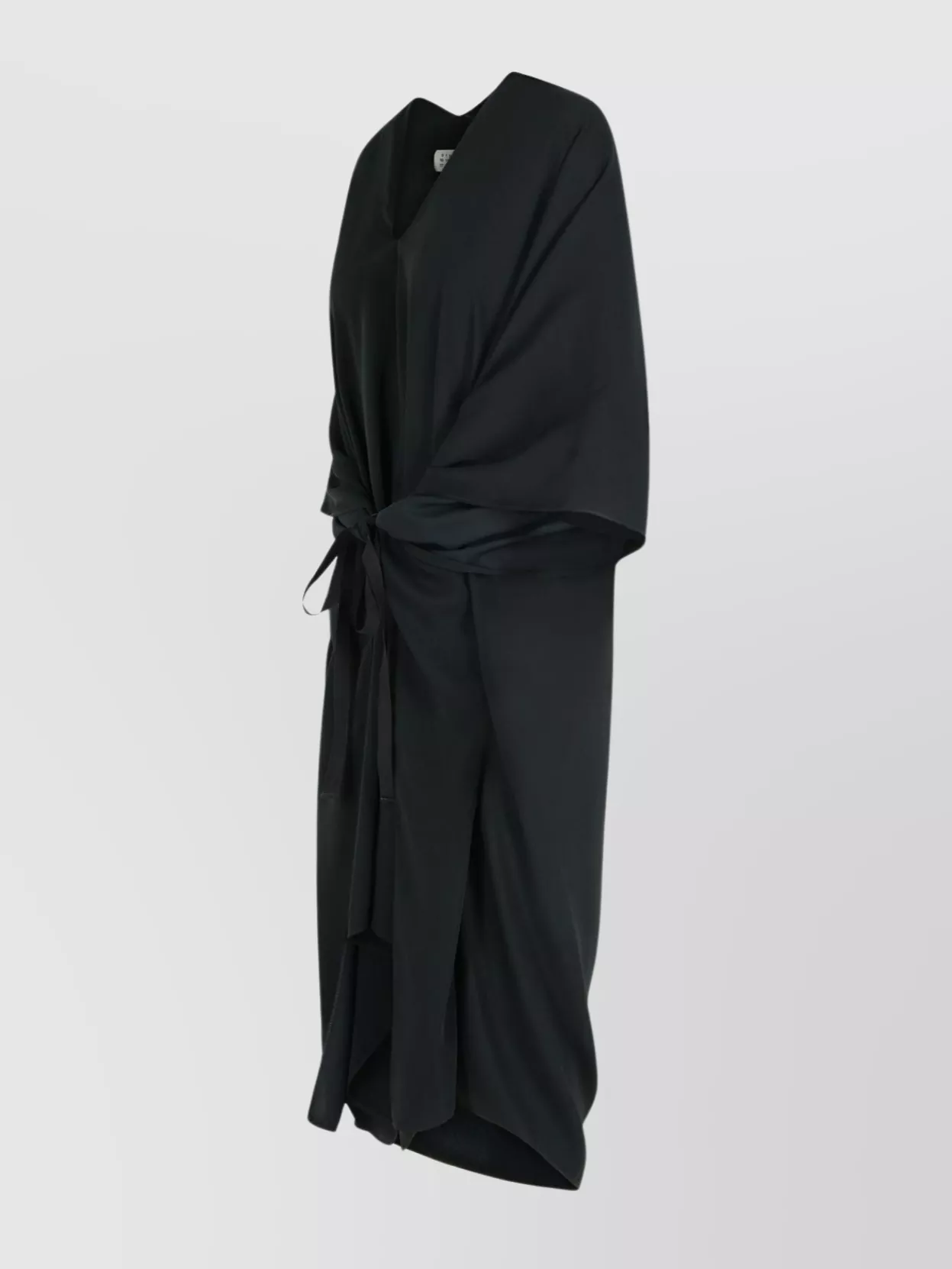 Mm6 Maison Margiela Draped V-Neckline Midi Dress With Tie Waist