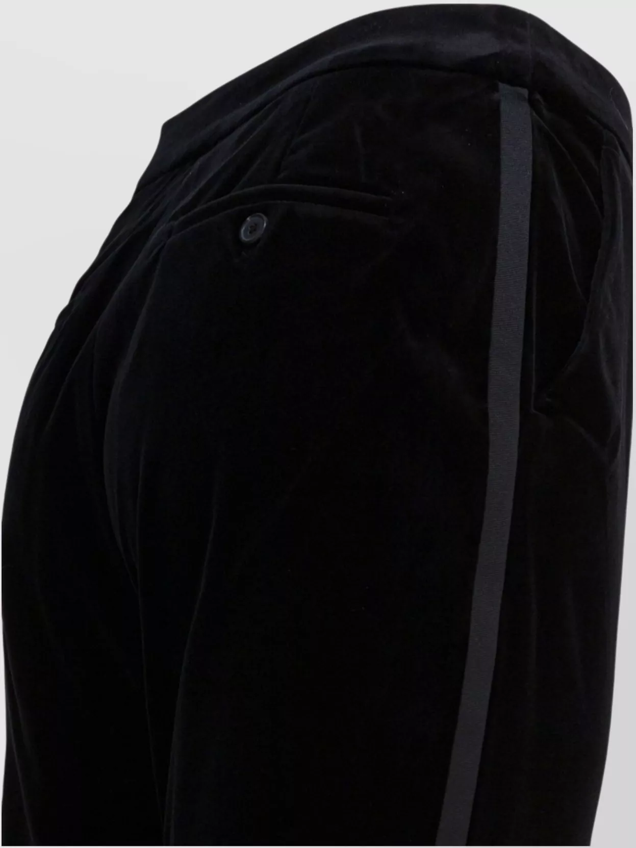 Max Mara Soft Texture Trousers With Button Detail And Side Stripe In Black