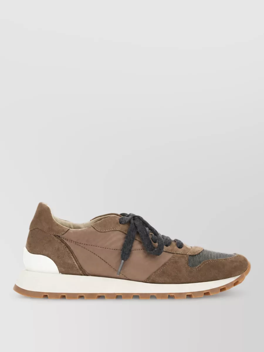 Brunello Cucinelli Leather Lace-Up Sneakers