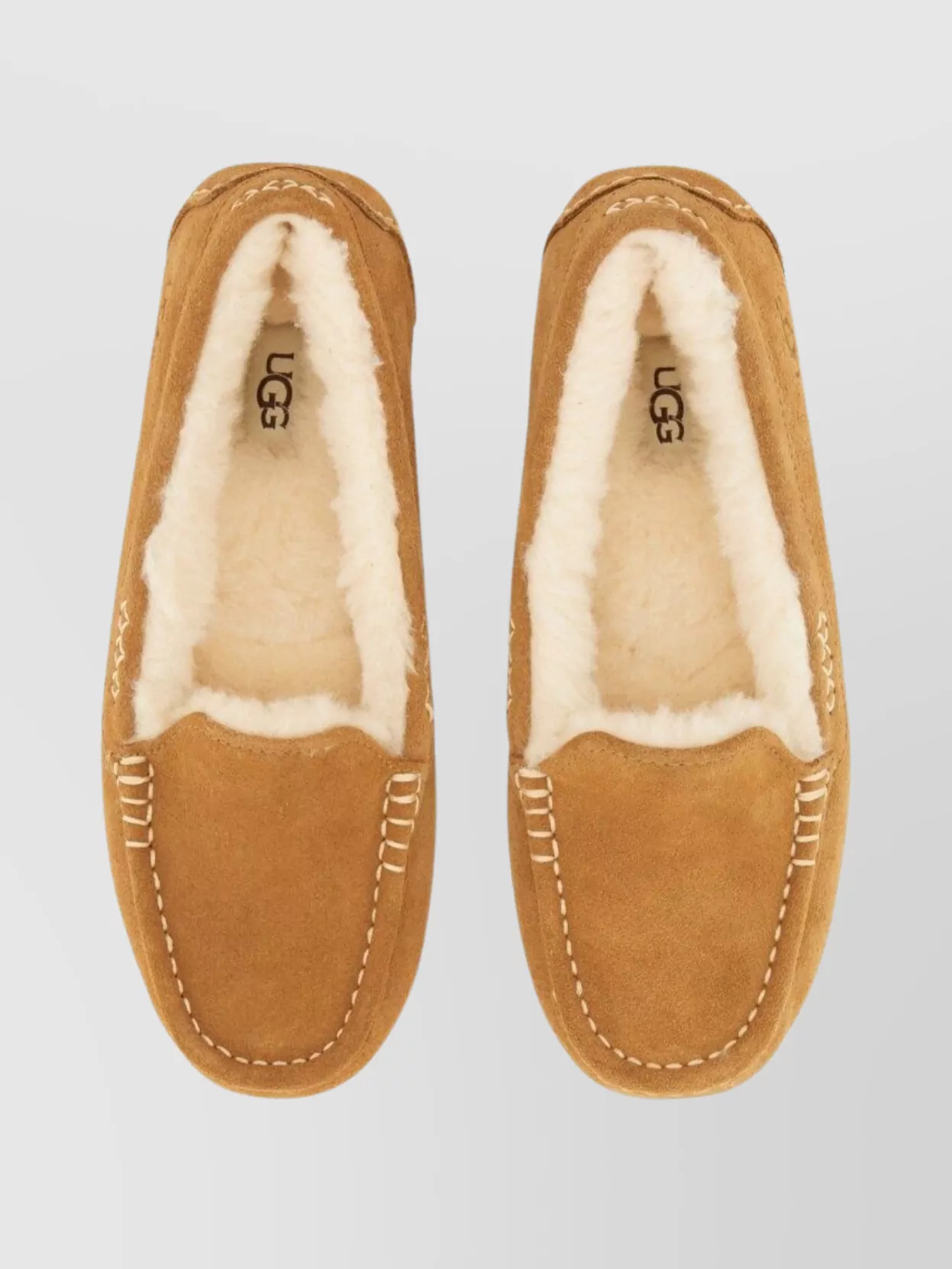 Ugg Suede Loafers With Rubber Sole Design