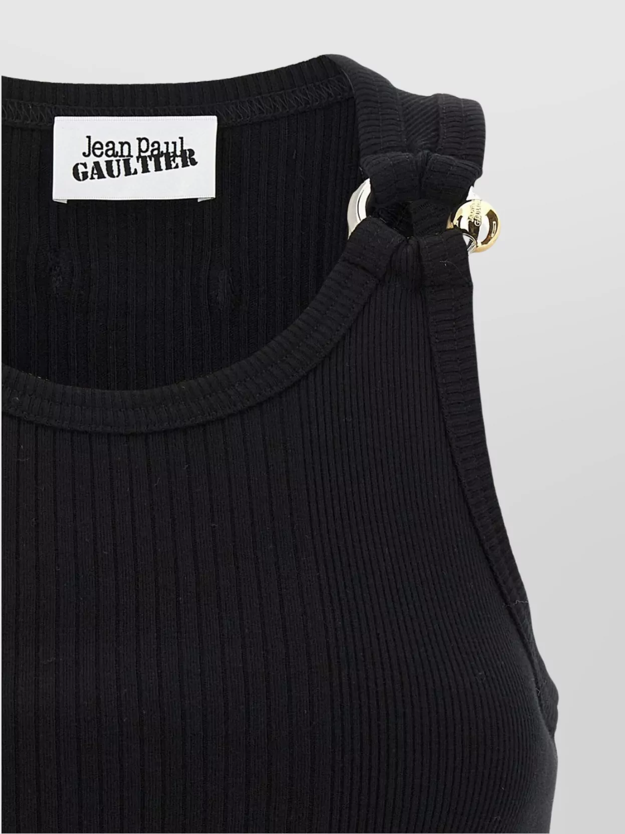 Jean Paul Gaultier Tank Top With Gold-Tone Hardware And Ribbed Texture