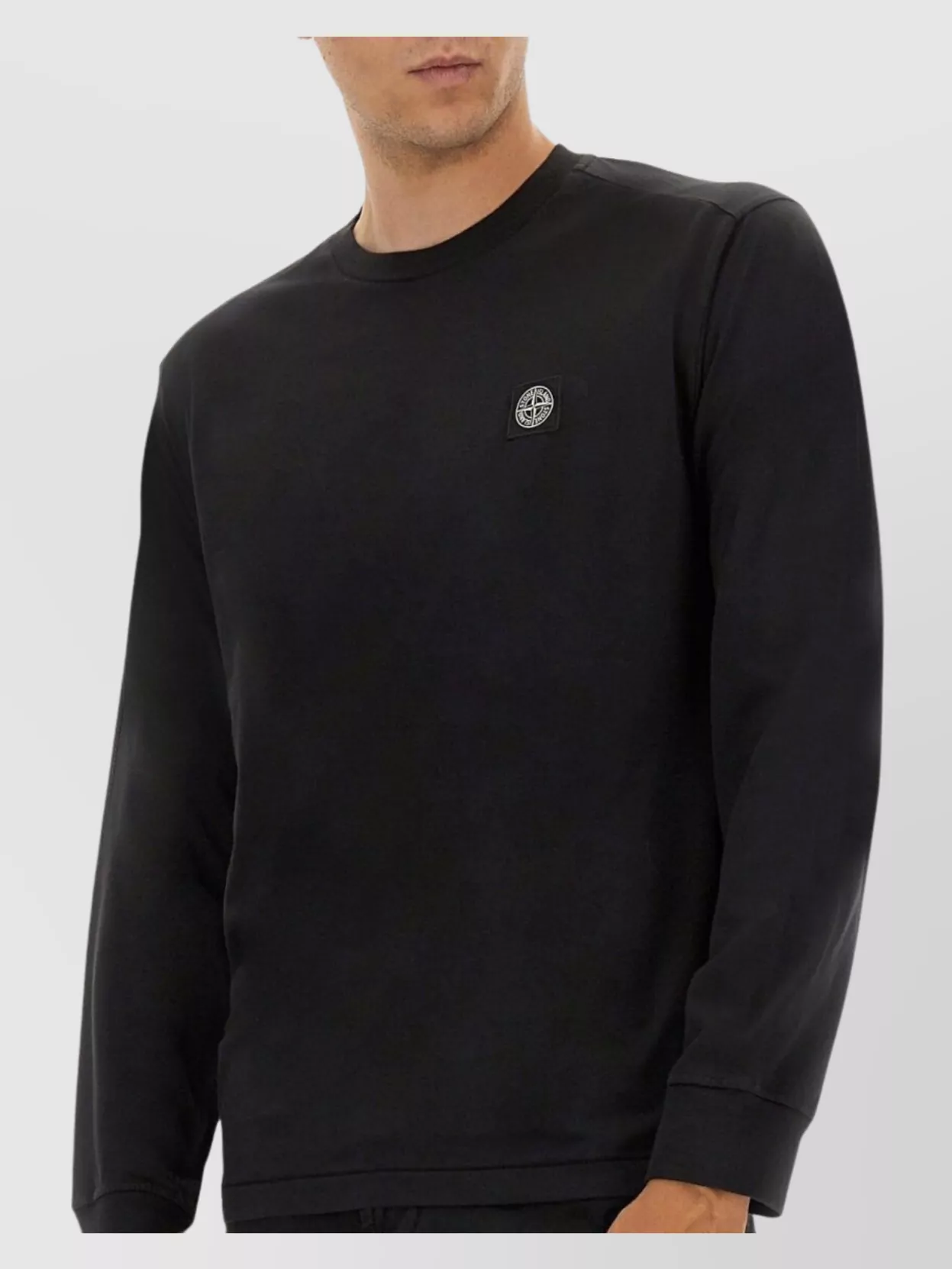 Stone Island Ribbed Cuffs Crew Neck Long Sleeves T-Shirt