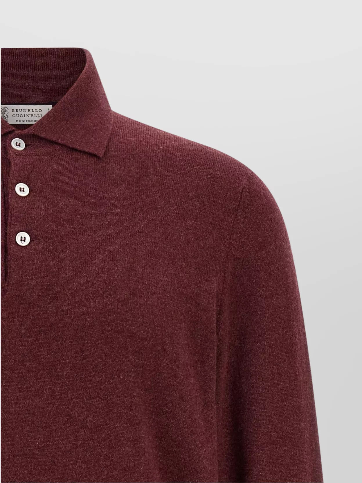 Brunello Cucinelli Cashmere Polo Shirt With Ribbed Cuffs And Hem