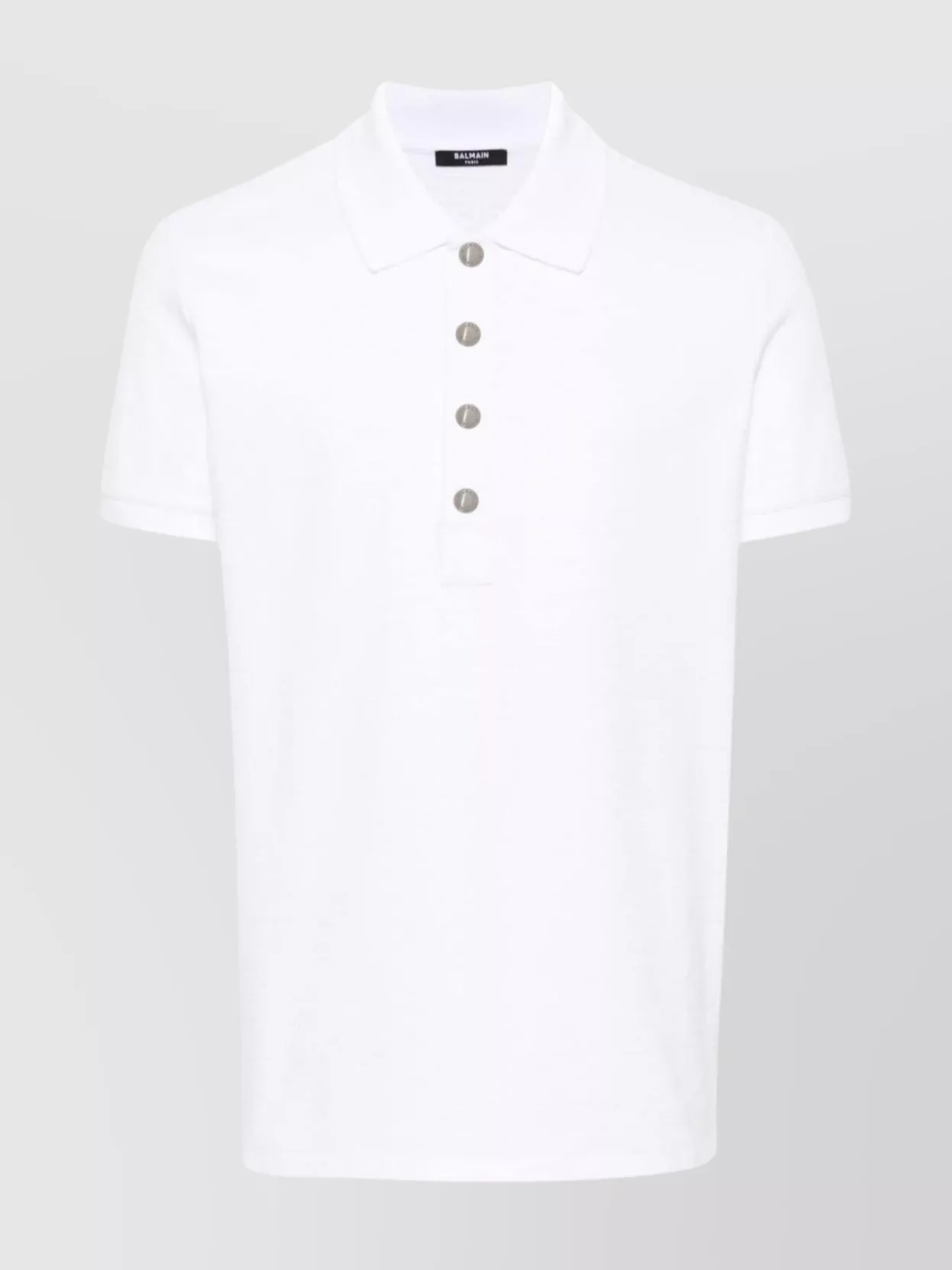 Shop Balmain Timeless Piqué Polo Shirt In White
