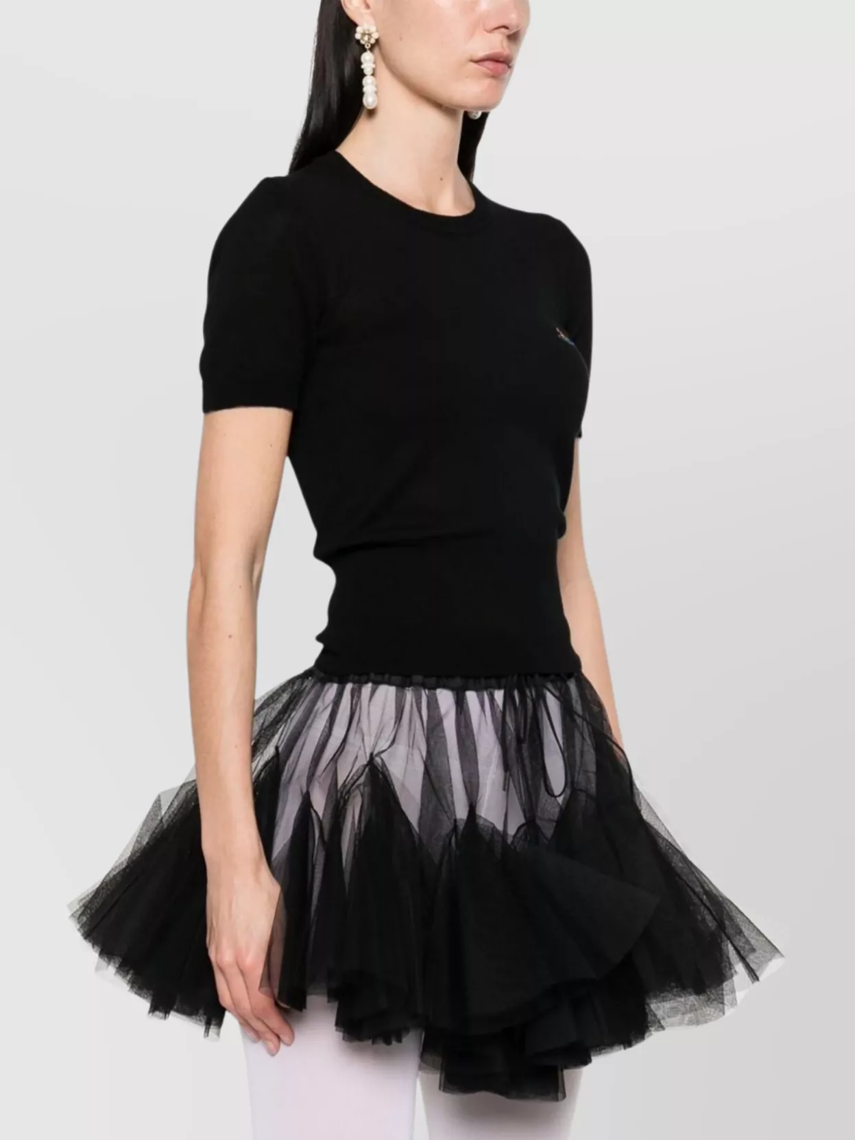 Vivienne Westwood Crew Neck Short Sleeves Top With Ribbed Cuffs