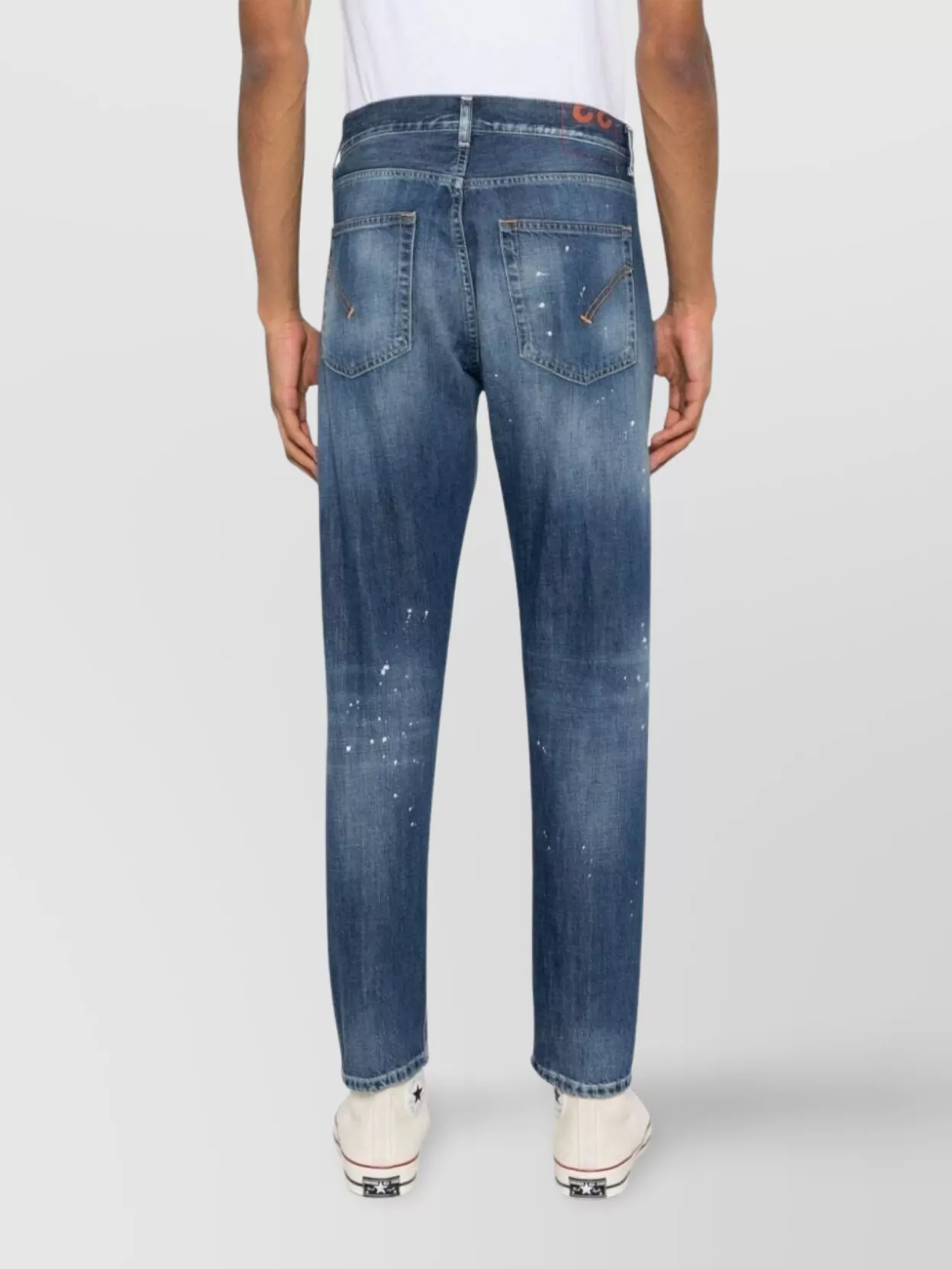 Dondup Distressed Five-pocket Jeans Belt Loops In Blue