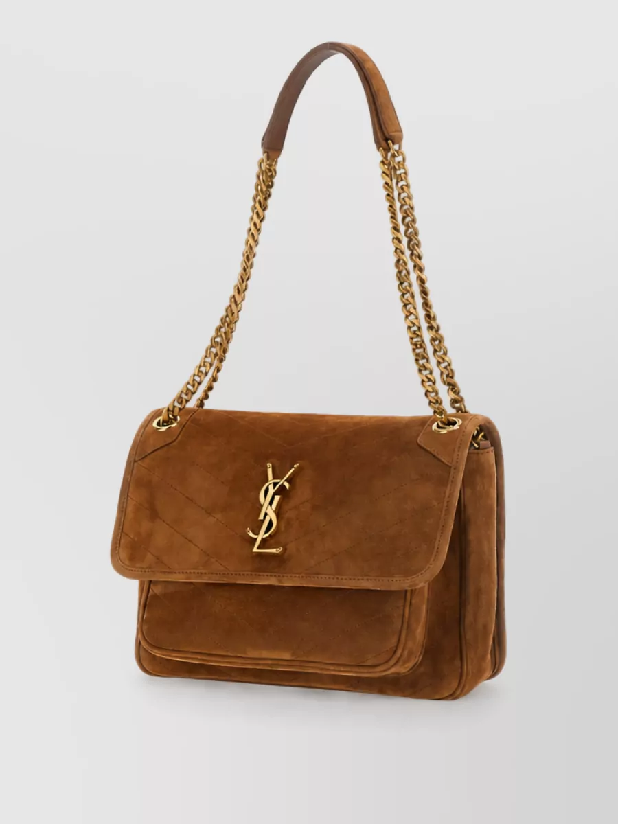 Saint Laurent niki medium suede clutch bag