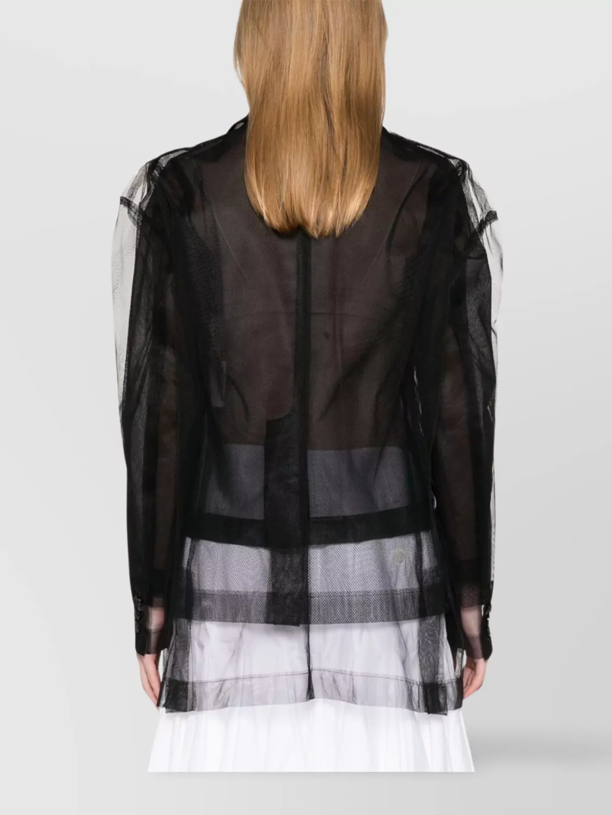 Shop Comme Des Garçons Layered Sheer Jacket Longline Design