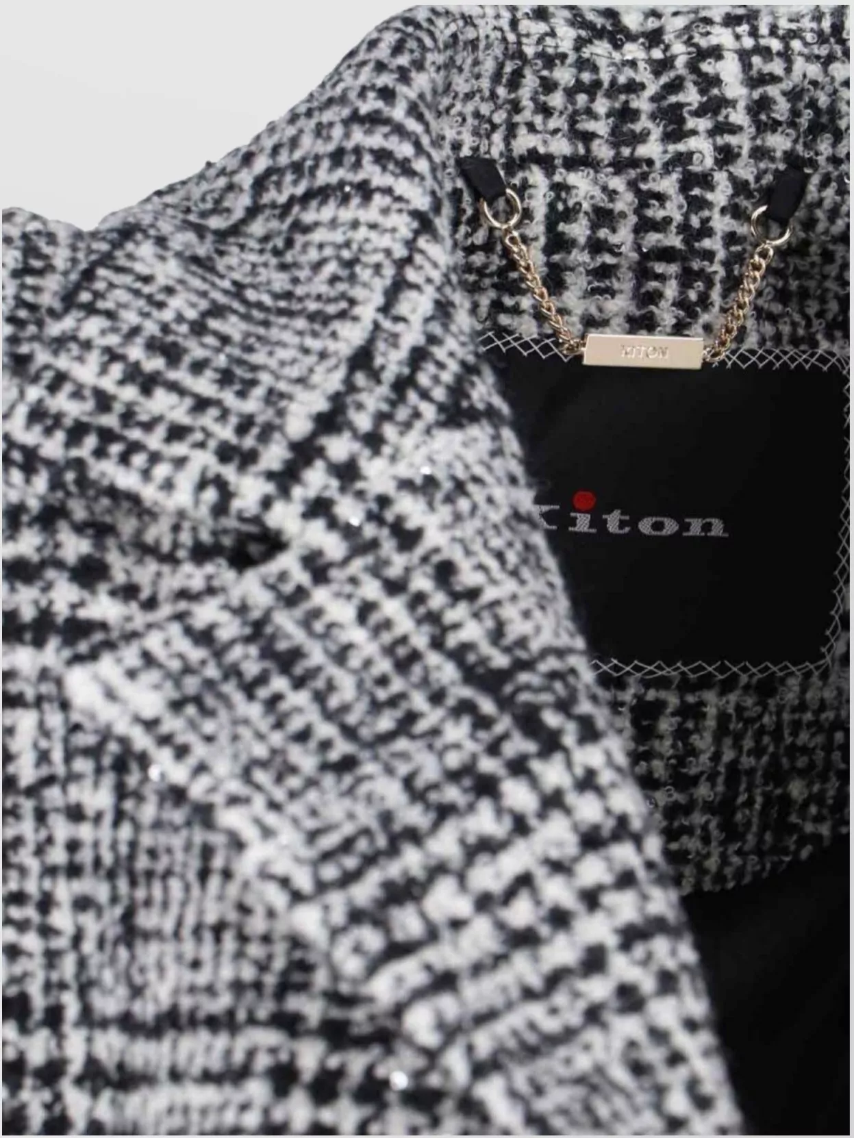 Kiton Longline Monochrome Jacket Notched Lapel