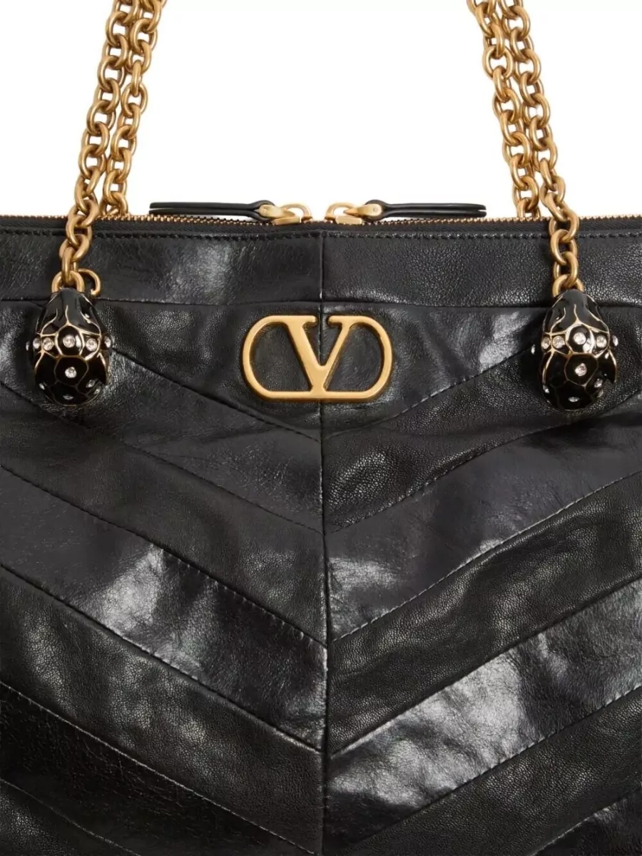 Valentino Garavani Panthea Nappa Leather Chevron Shoulder Bag