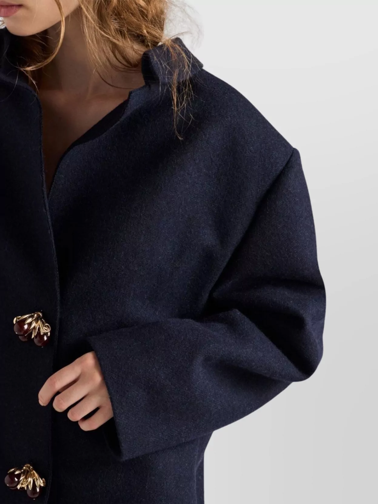 Prada Shetland Wool Jacket Featuring Decorative Buttons
