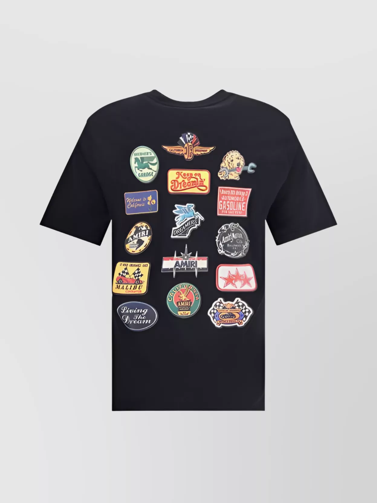 Amiri Graphic Print Cotton T-shirt With Multicolored Back In Black