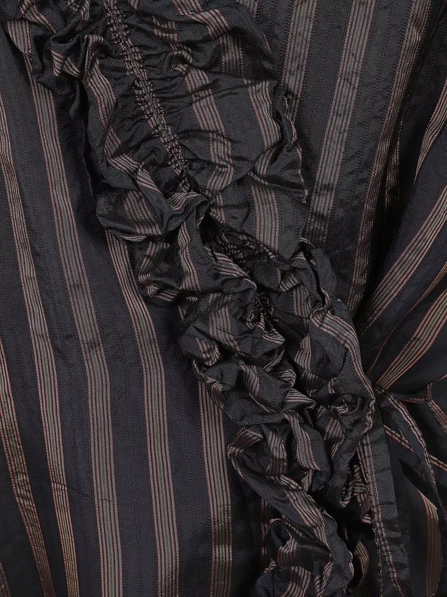 Dries Van Noten Striped Sleeveless V-Neck Wrap Blouse