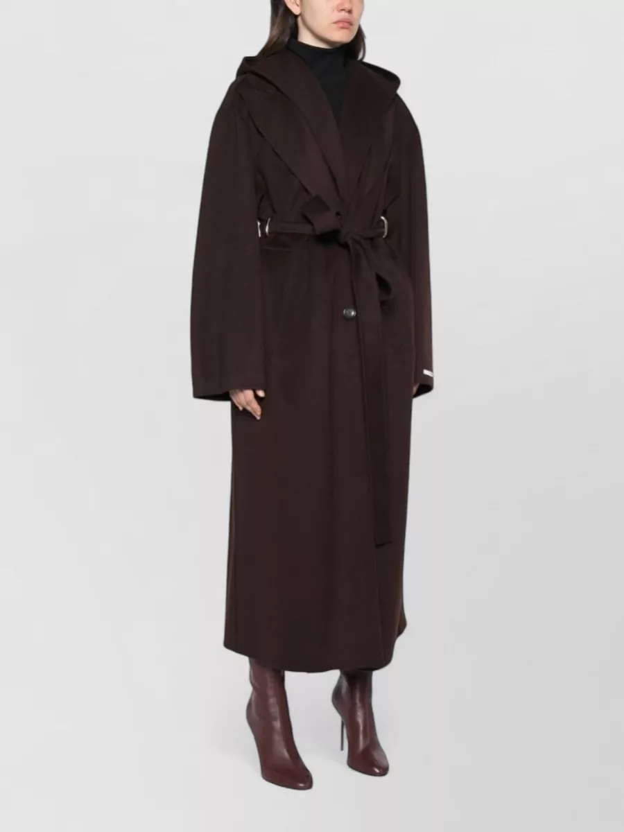 Sportmax Virgin Wool Belted Hooded Coat