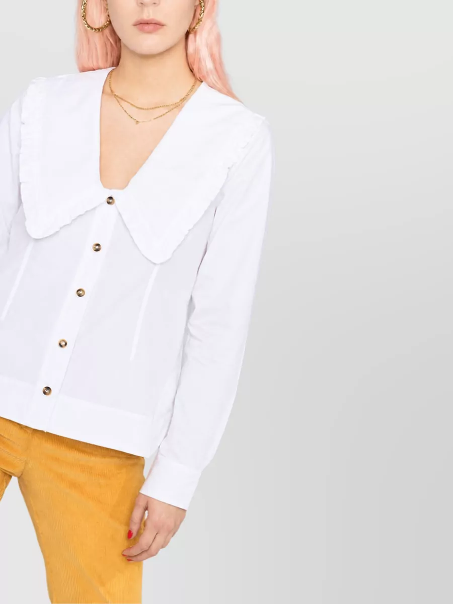 Ganni Organic Cotton Peter Pan Collar Blouse