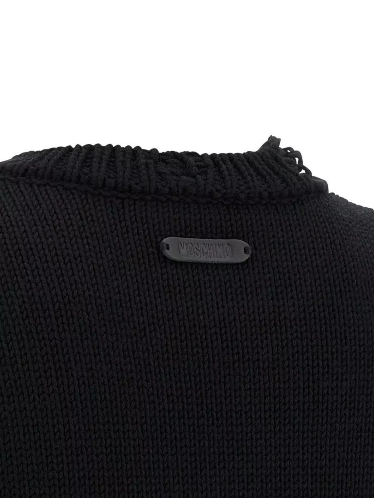 Moschino Oversized Pullover In Carved Wool In Black
