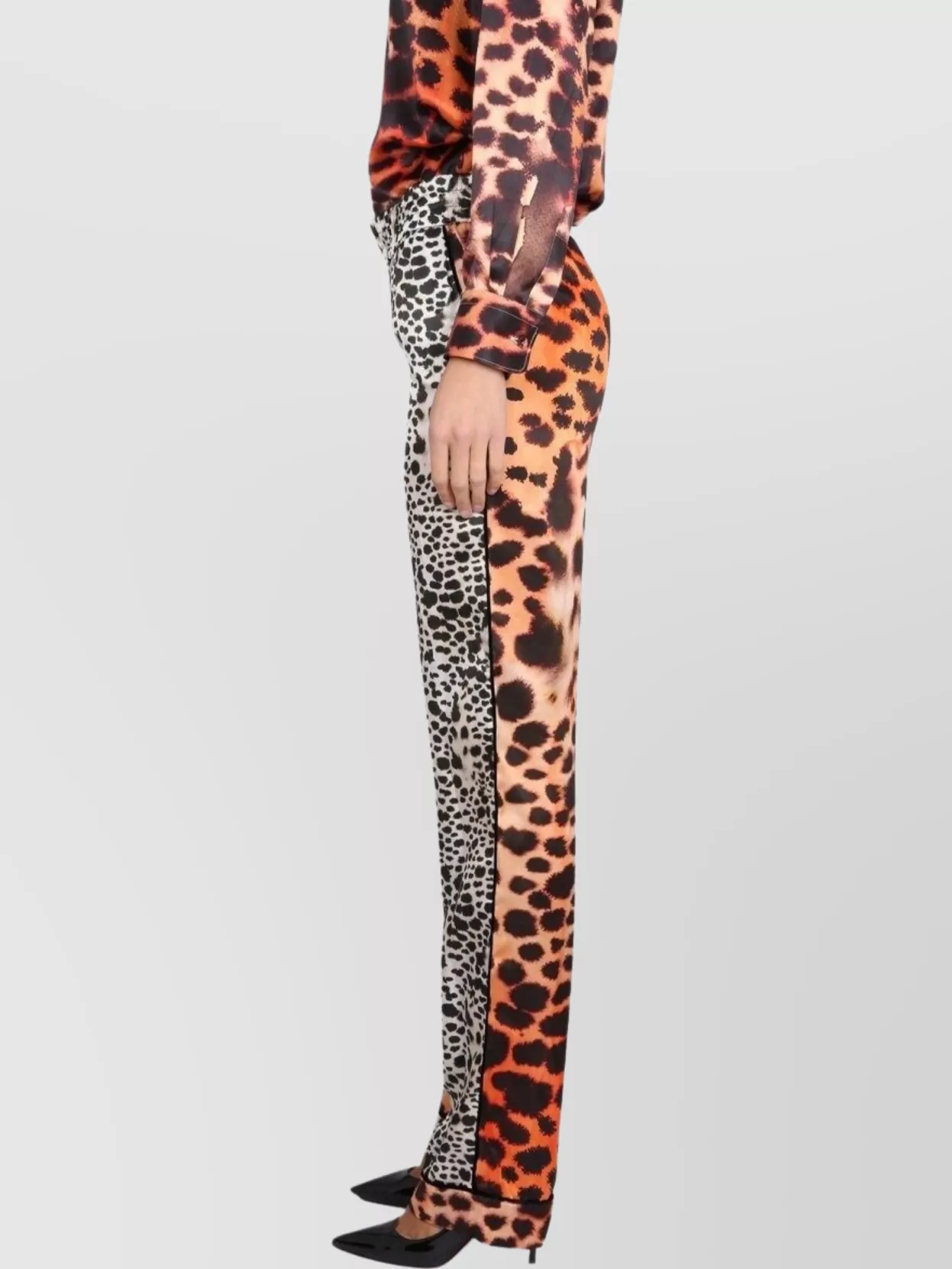 Roberto Cavalli Leopard Print Panelled Trousers