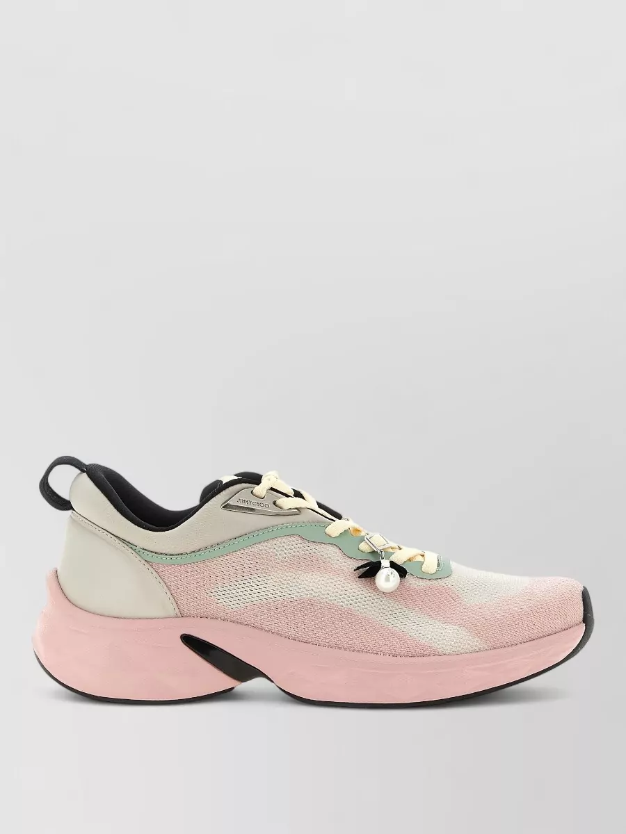 Jimmy Choo Diamond Run Sneakers Chunky Sole Charm Pull Tab
