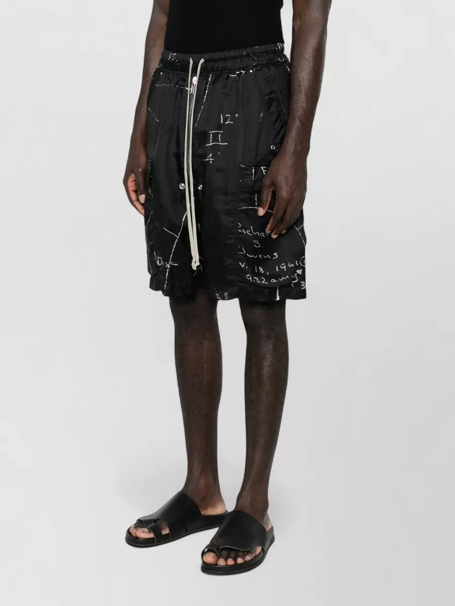 Rick Owens Printed Knee-Length Cargo Shorts
