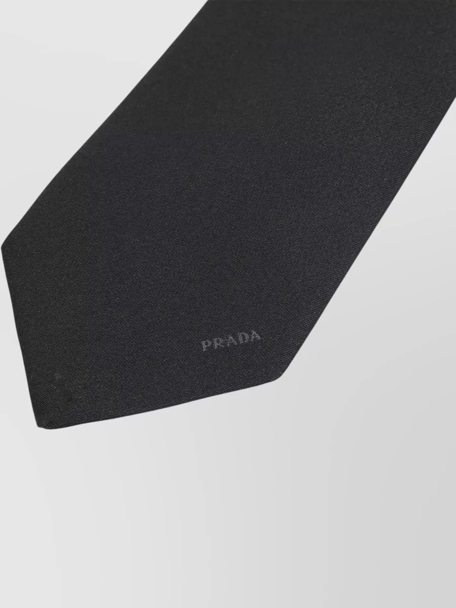 Prada Slim Design Satin Necktie Menswear Accessory