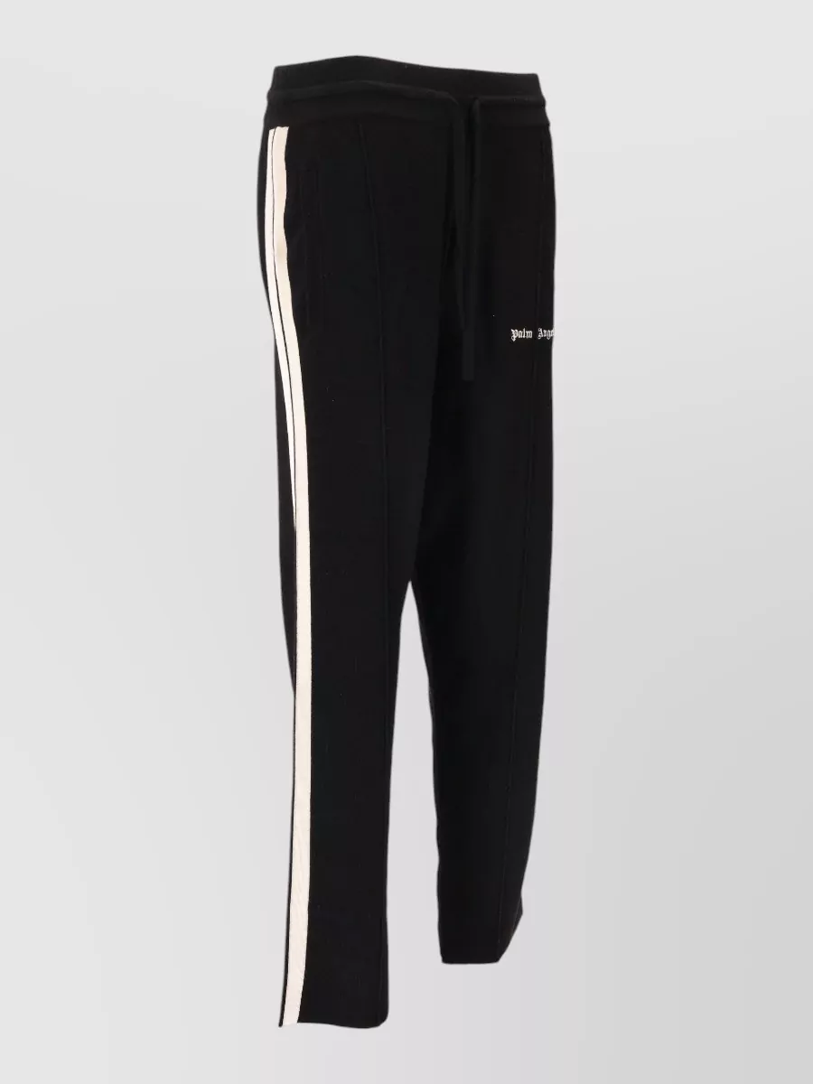 Palm Angels Logo Knit Track Pants Slim Side Stripes