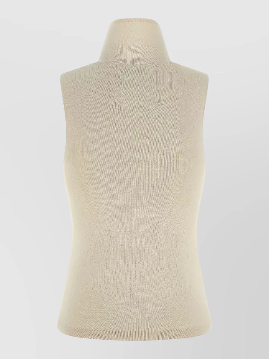 Extreme Cashmere Cashmere Ribbed High-Neck Sleeveless Top