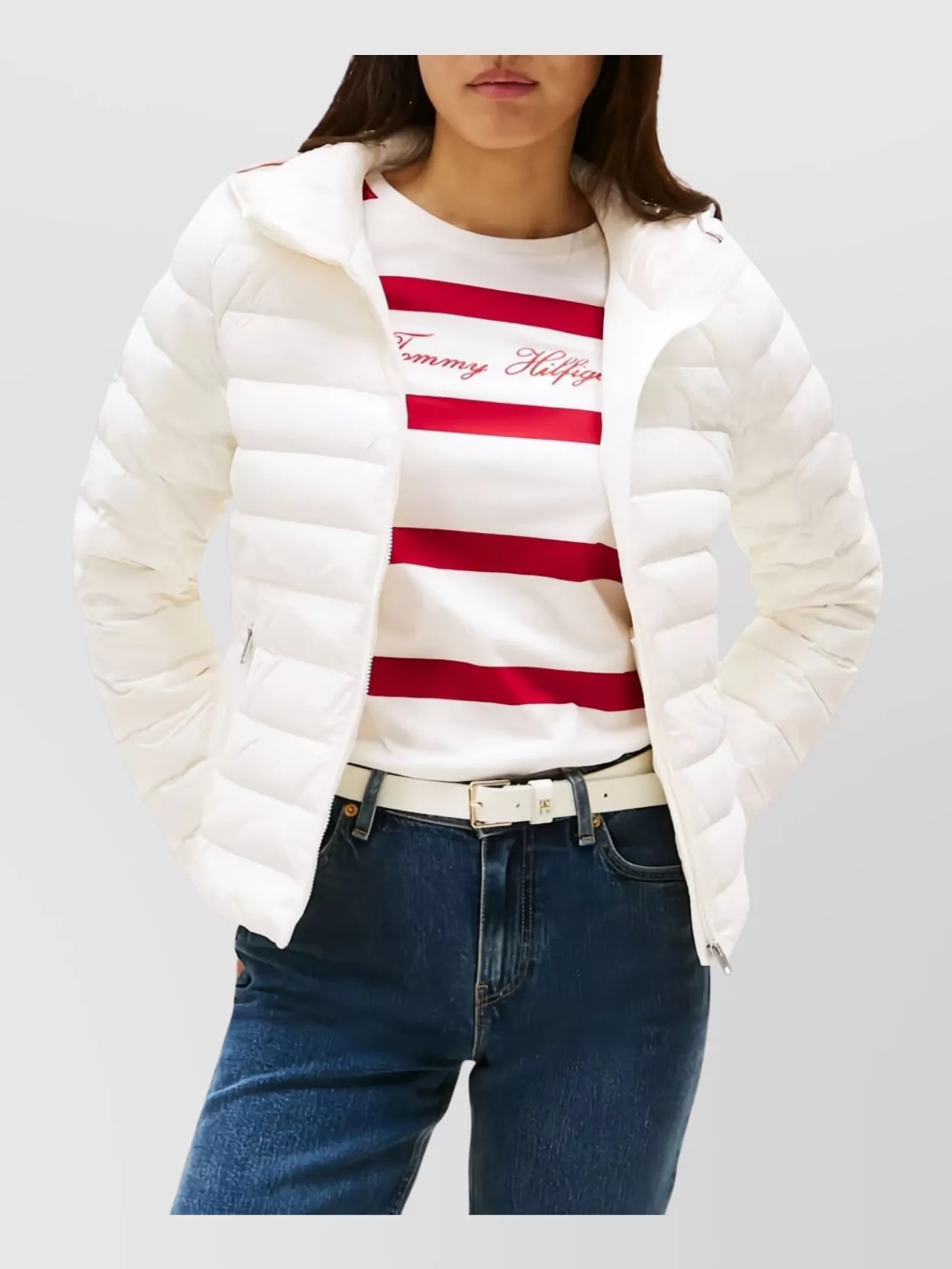 Tommy Hilfiger Quilted Hooded Long Sleeve Jacket